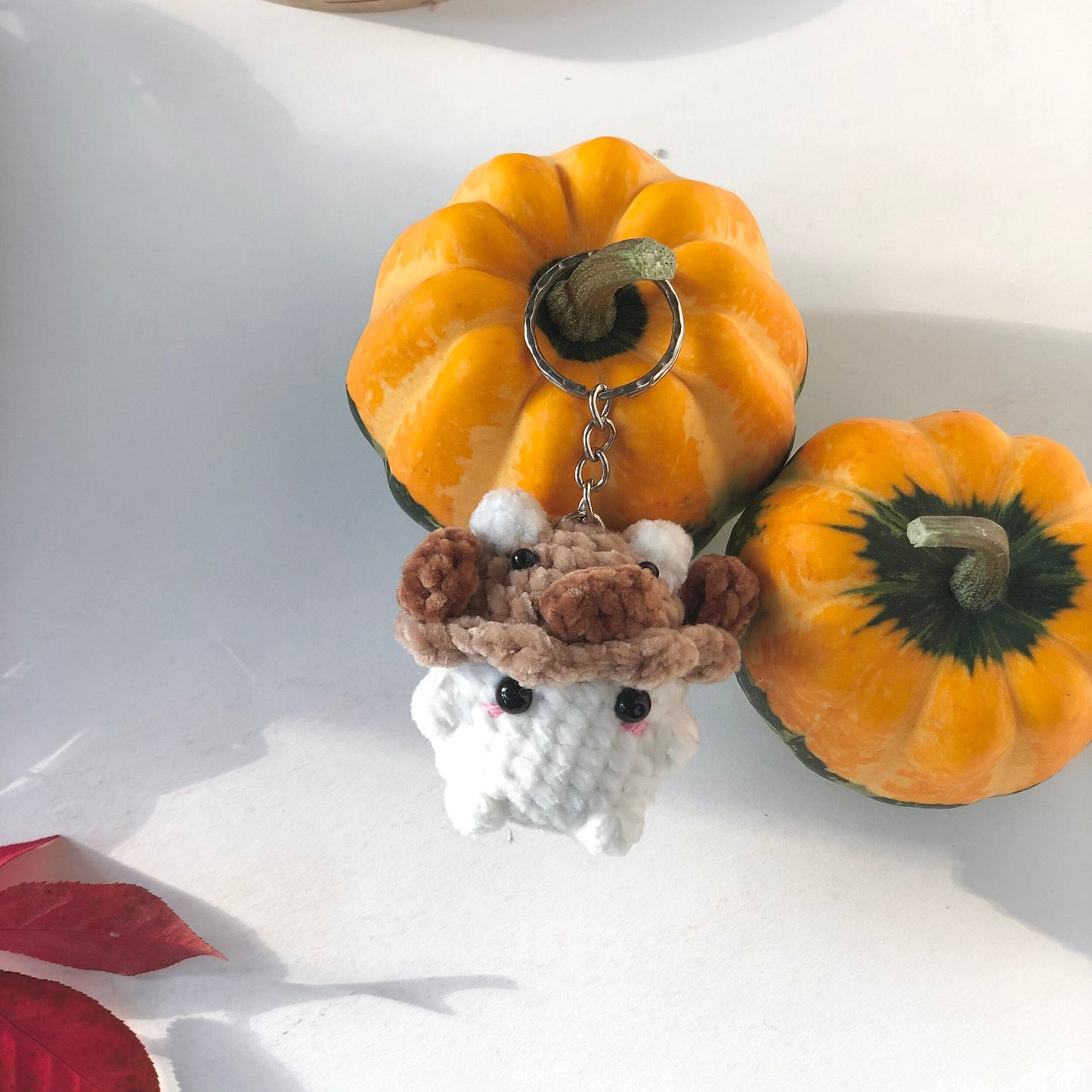 Handmade Chunky Mushroom Crochet Keychain, Cute Themed Mushroom keychain, Chunky Mushies With Bucket Hats, Amigurumi Mushroom, Gift
