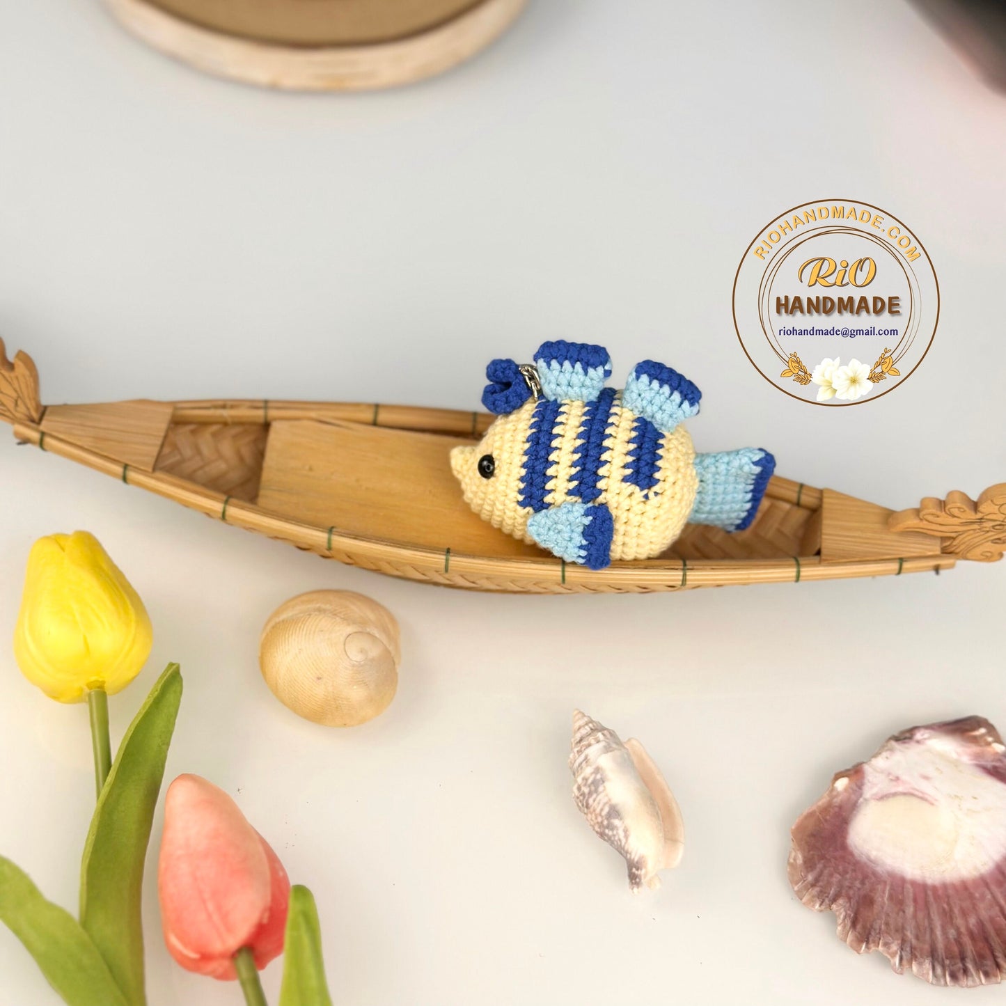 Handmade Fish, Crochet Fish, Amigurumi Fish Keychain, Plushie toy, Cute Gift, Ornament, Car Rear View Hanging