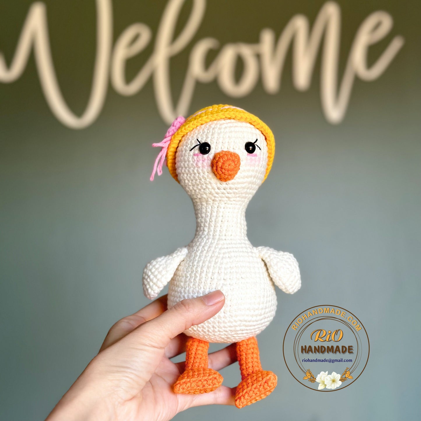 Ready To Ship, Rio Handmade, Cute Ducking Crochet, Duck Plushie, Crochet Mallard Duck, Toy For Baby, Kid