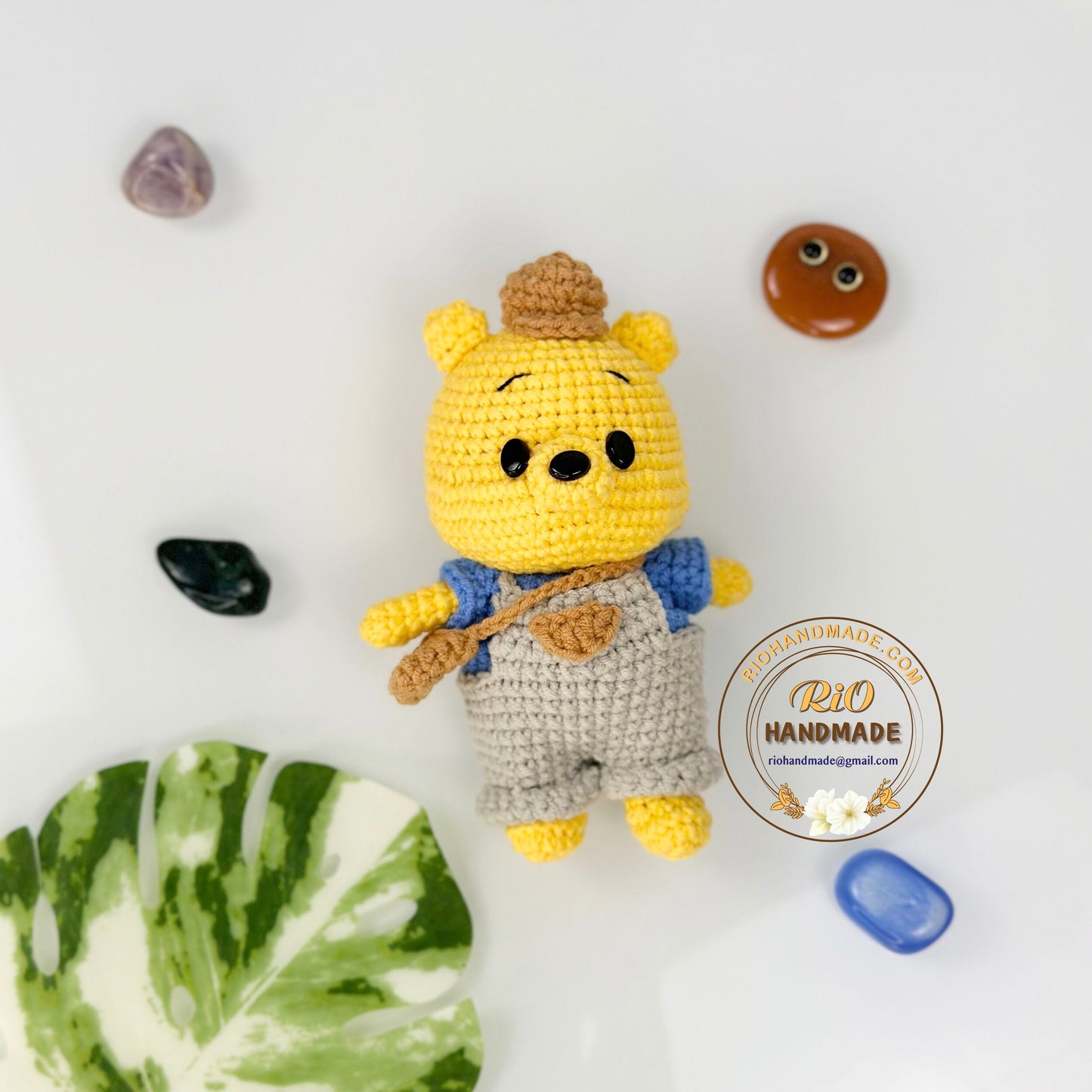 Handmade Yarn Cotton Bear Inspired Crochet, Amigurumi stuffed, Cute Toy For Kid, Adult Hobby,