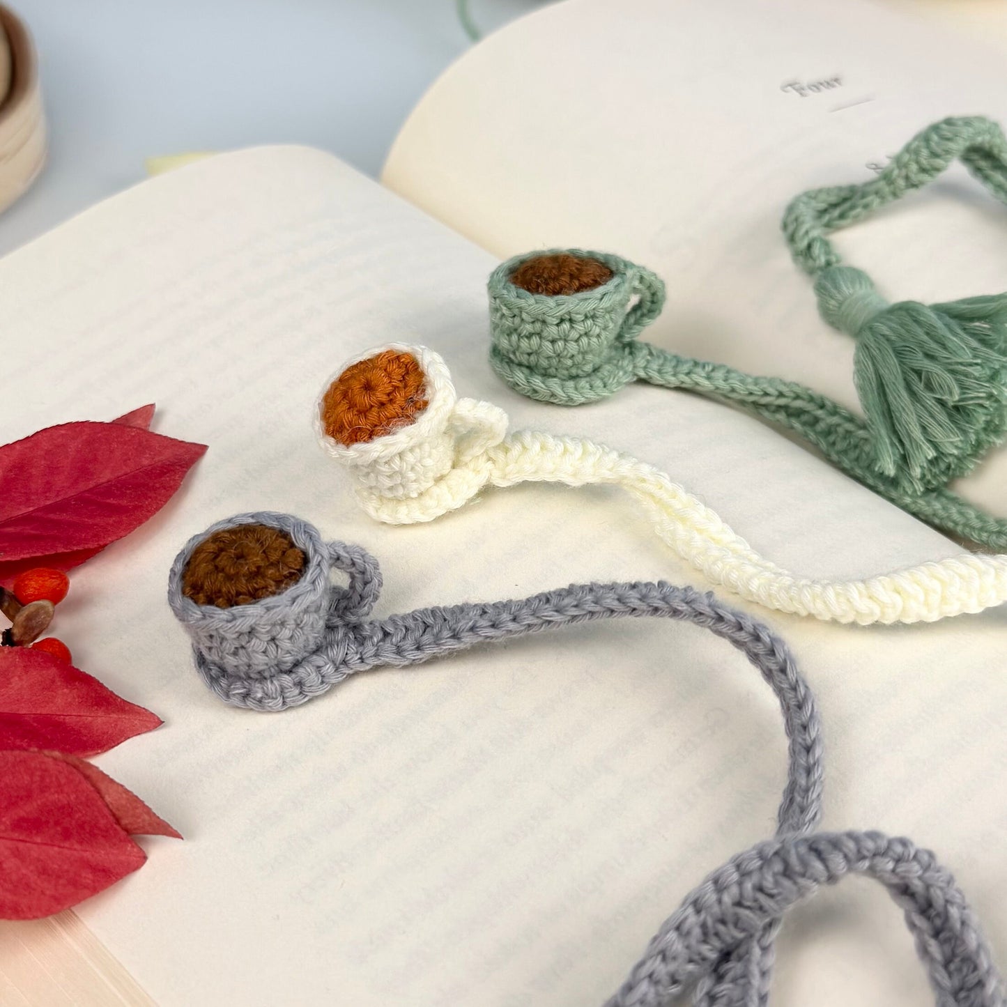Ready To Ship, Rio Handmade Crochet Teacup Bookmark, Gift For Teacher, Gift For Tea Lovers, Teacup Bookmark