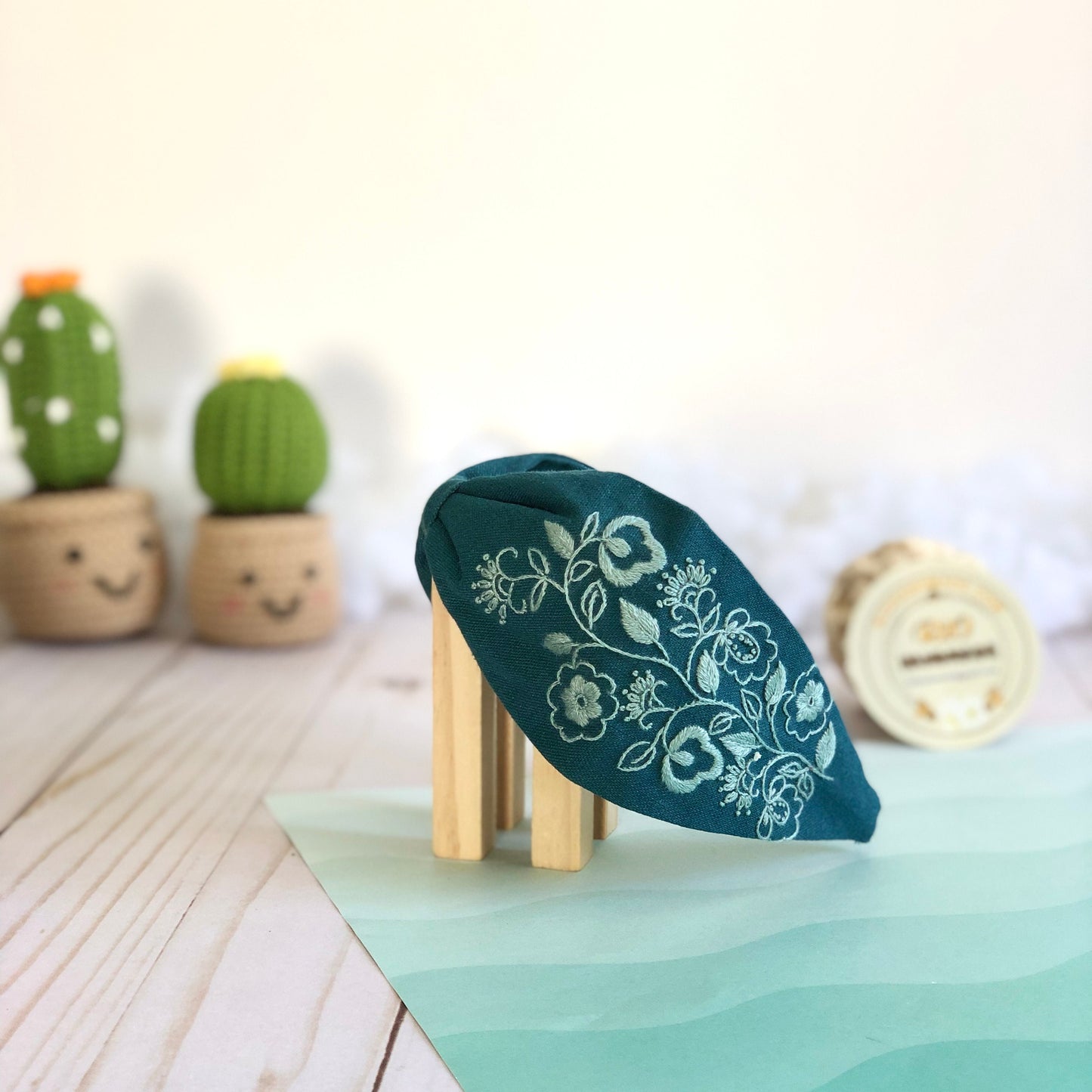1 Pack Handmade Linen Embroidery Headband, Vintage Headband, Embroidered Floral Headband, Gift For Her