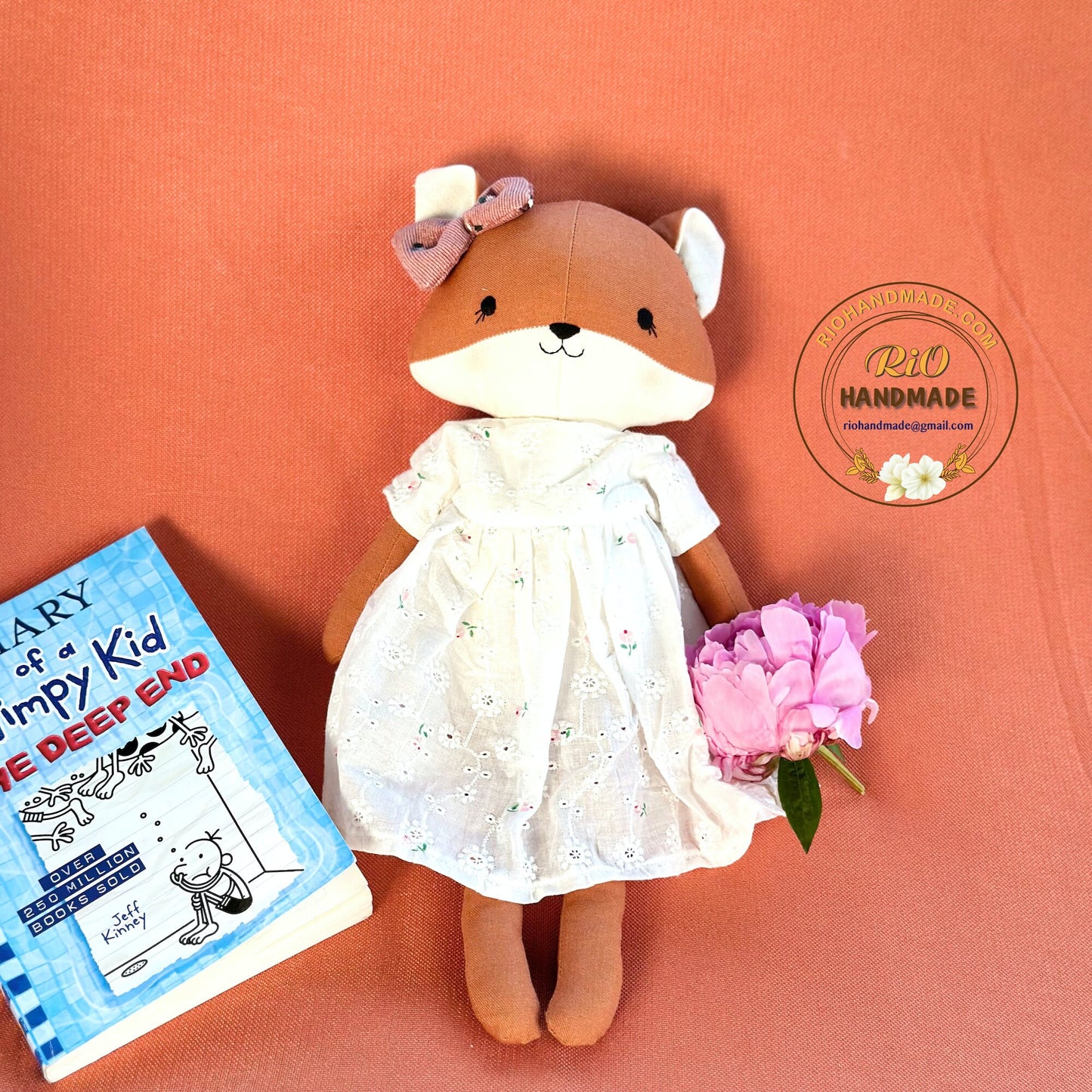 Ready To Ship, Rio Handmade Linen Fox Toy, Nursery Decor Stuffed, Linen Baby Toy, Stuffed Fox Toy For Toddler, Kid, Adult Hobby