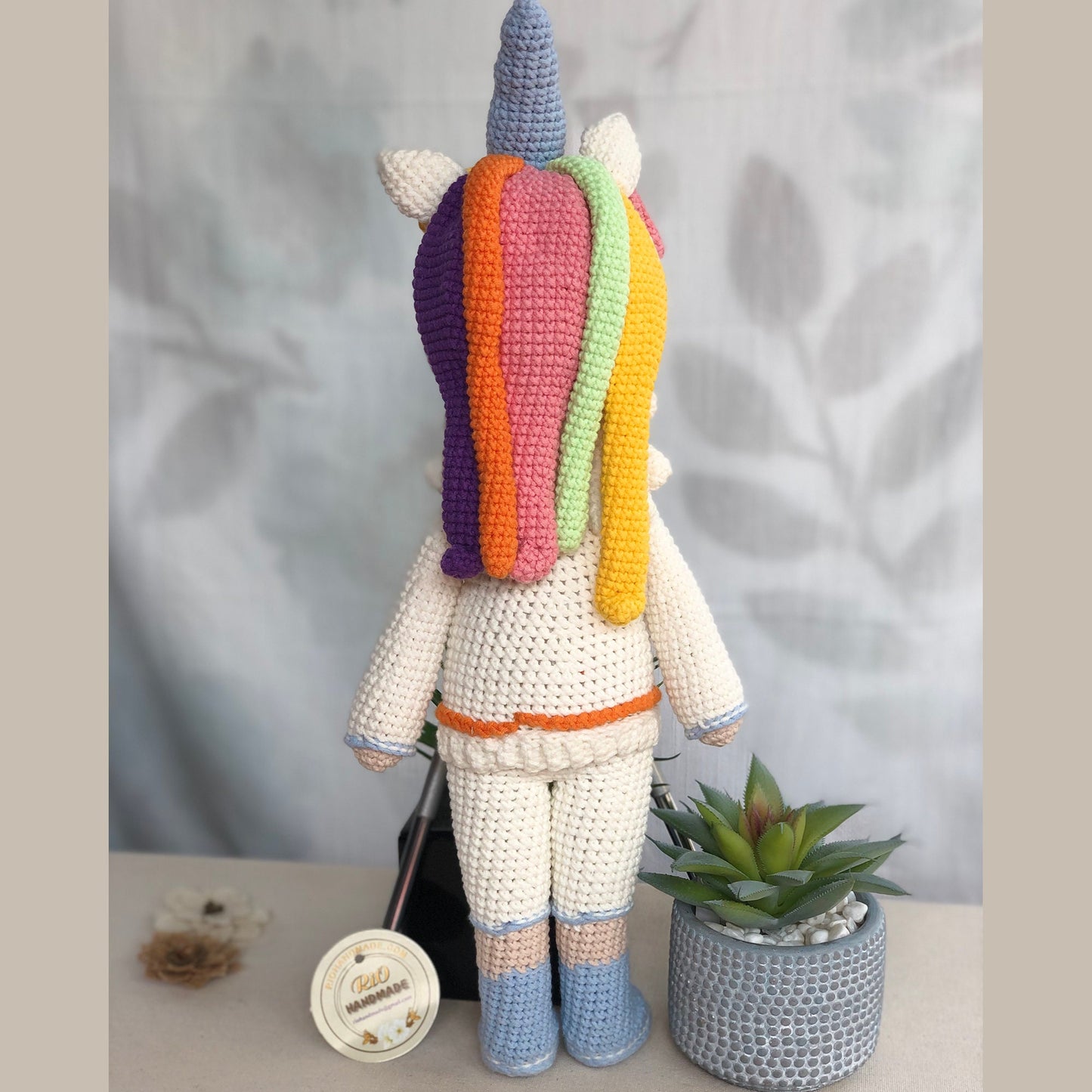 Handmade Unicorn Crochet Doll, amigurumi, cute, soft toy for baby, toddler, kid, adult hobby
