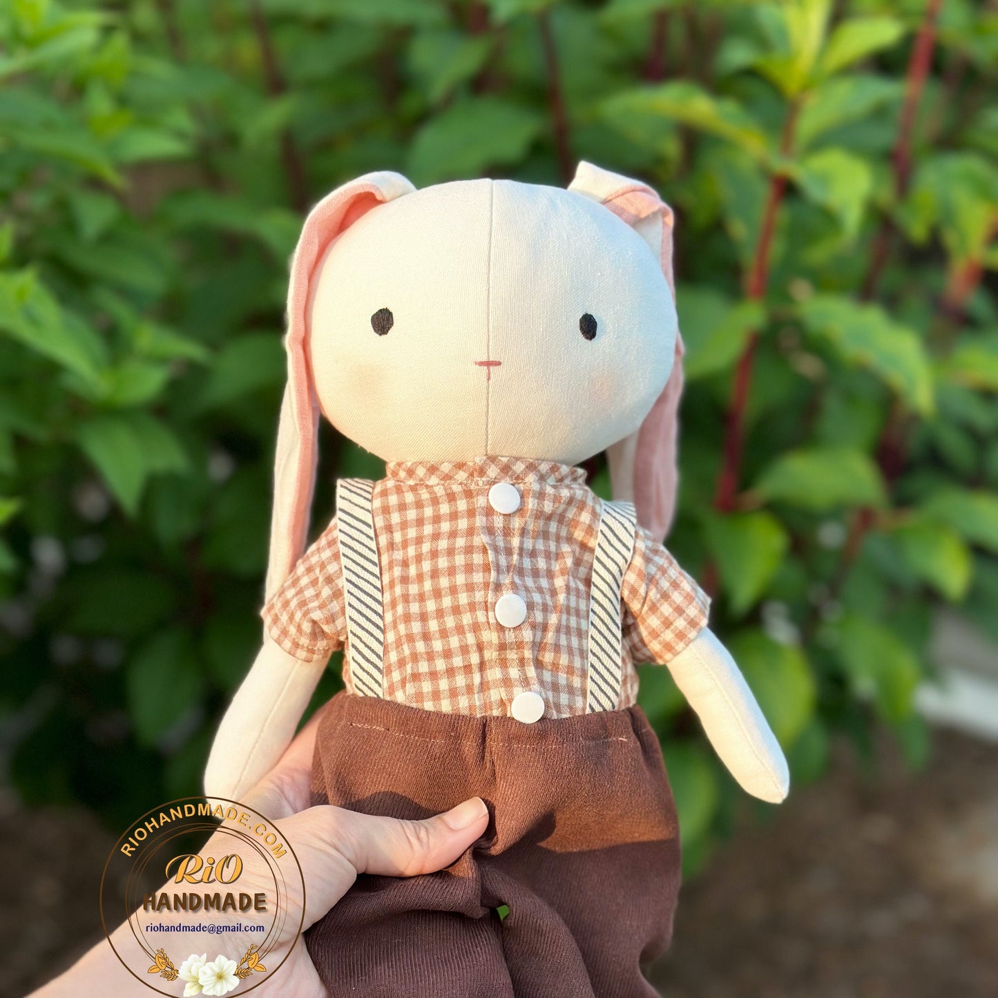 Ready To Ship, Rio Handmade Linen Bunny, Cute Present, Nursery Decor Stuffed, Linen Toy, Soft Toy For Baby, Toddler, Kid, Adult Hobby