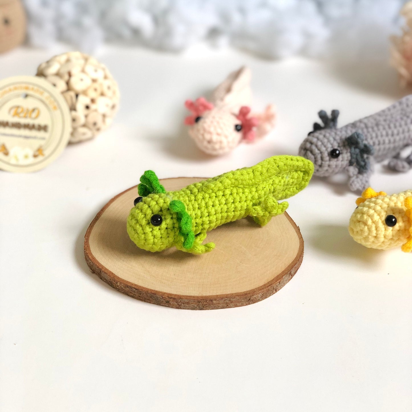 Handmade Axolotl, crochet Axolotl, amigurumi, plushie toy, gift, ornament