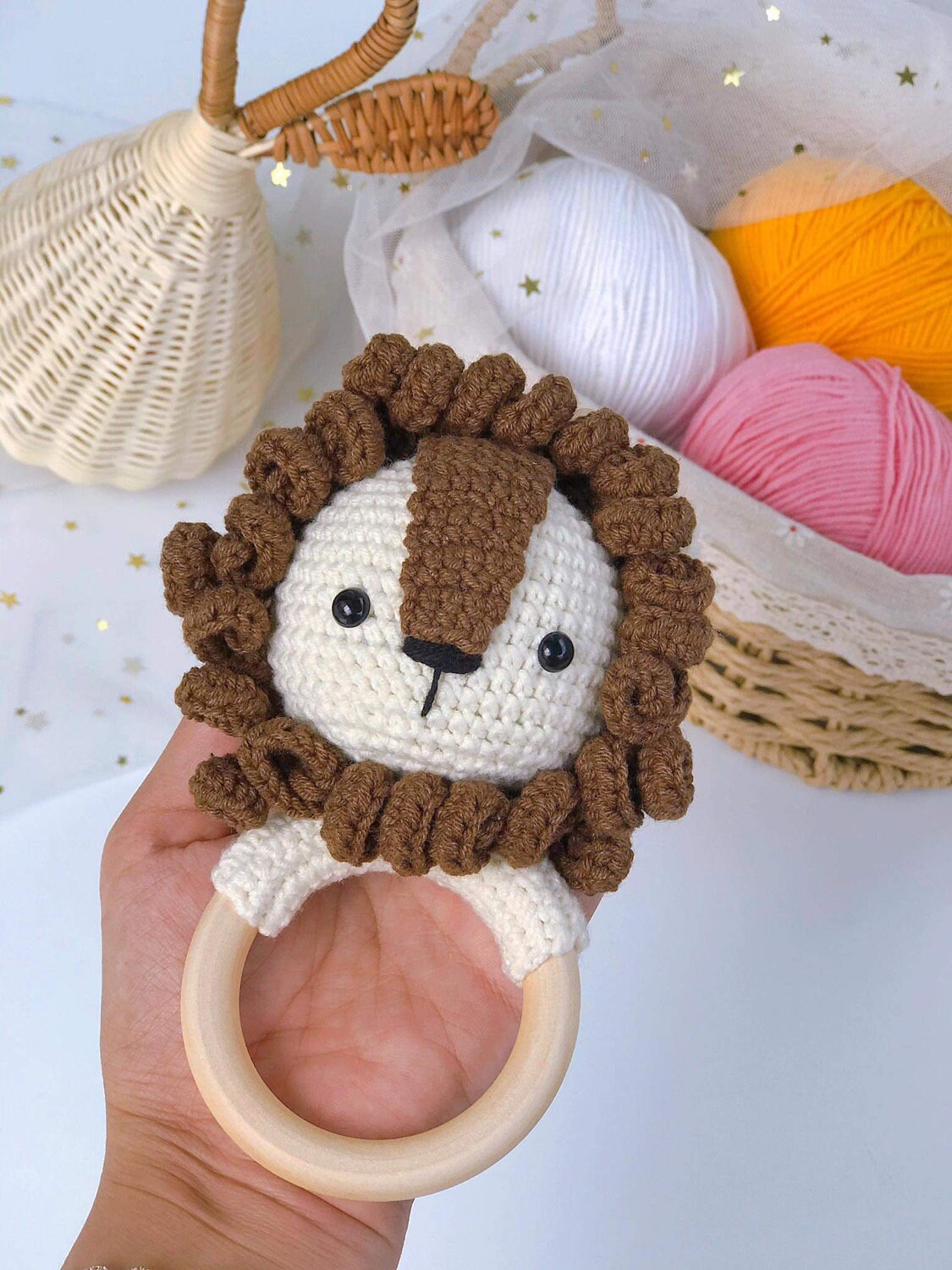 Baby Rattle, Animal Newborn Baby Rattle, Baby Crochet Rattle Gift, Baby Shower Gift