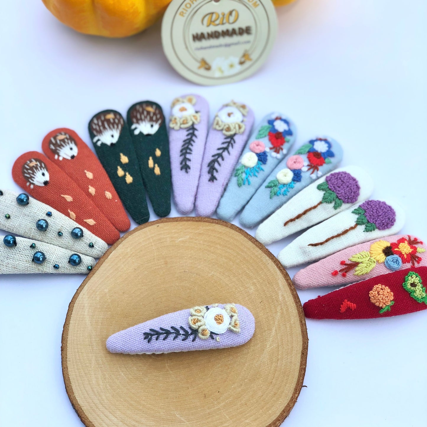 1 Pack Handmade Linen Embroidery Hair Clip, Christmas Collection