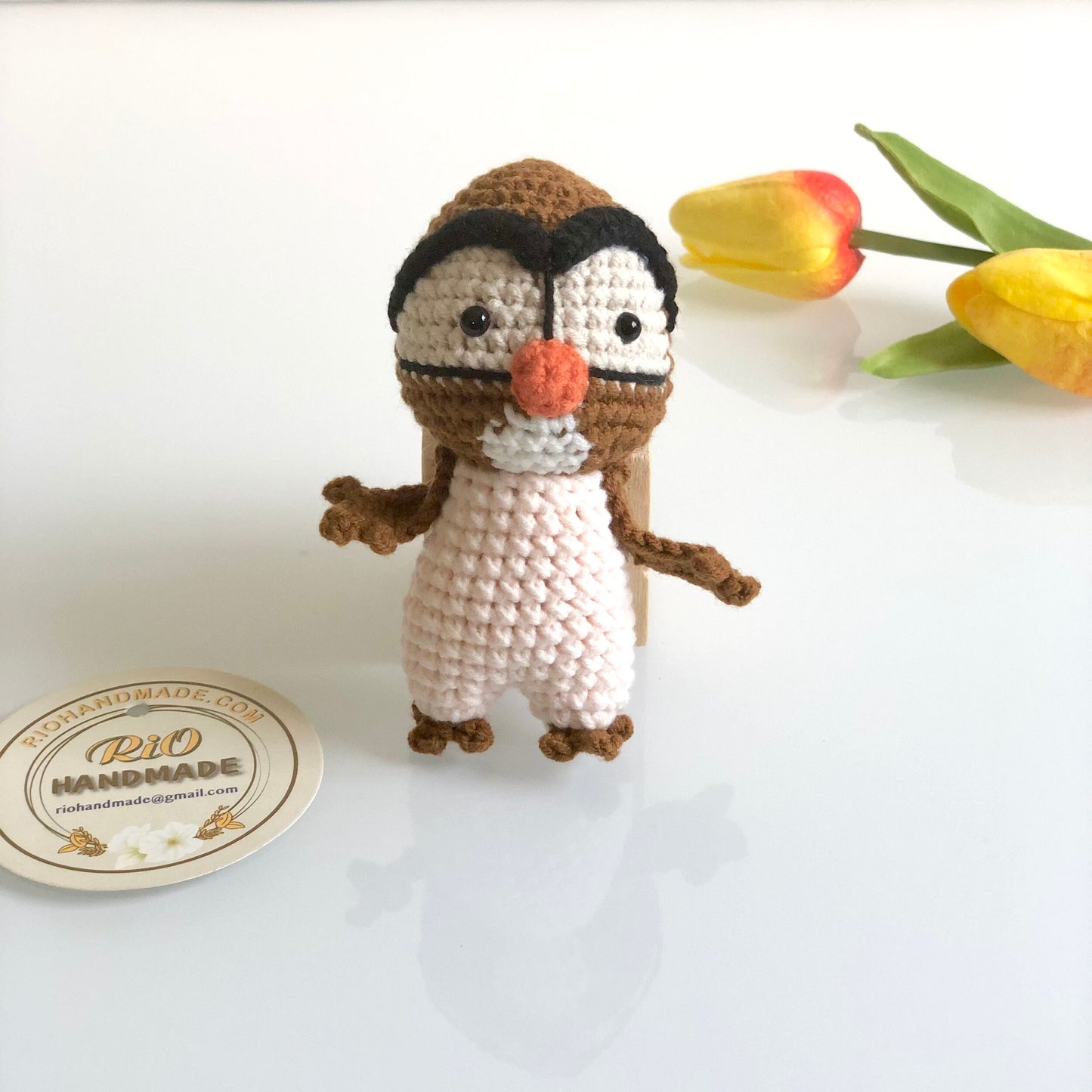 Handmade yarn cotton Winnie the Pooh inspired crochet, crochet animal keychain, amigurumi stuffed, cute, toy for toddler, kid, adult hobby,