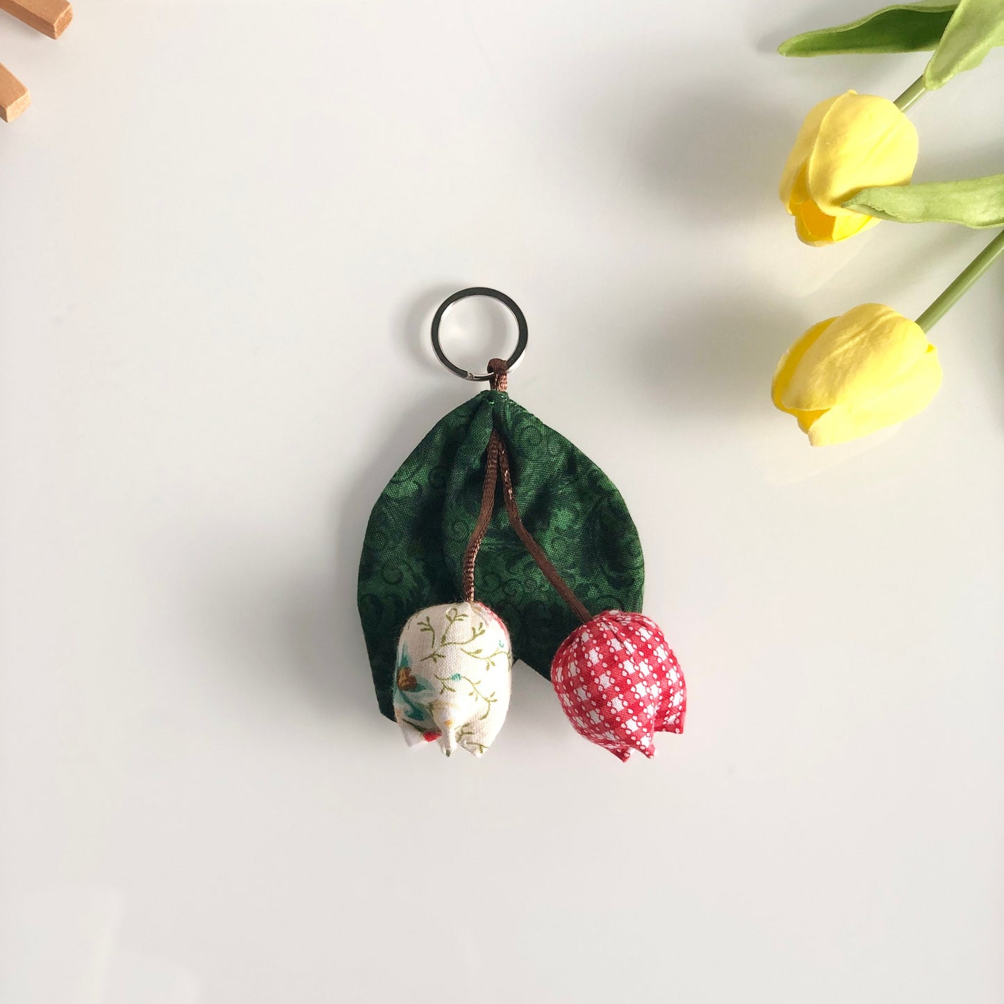 Handmade Tulip Keychain, Fabric Keychain, Keychain For Women, Gift For Her, RANDOM ONLY