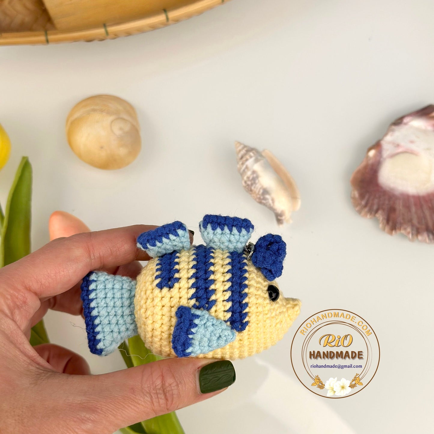 Handmade Fish, Crochet Fish, Amigurumi Fish Keychain, Plushie toy, Cute Gift, Ornament, Car Rear View Hanging