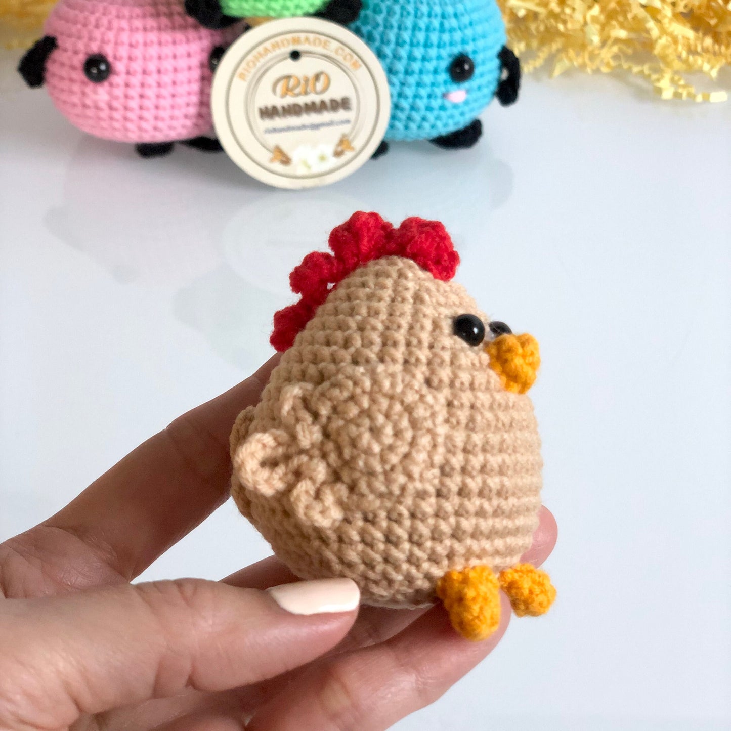 Handmade yarn cotton Chicken crochet, amigurumi Chicken, Chicken stuffed, Chicken Inspired Plush, kid toy, adult hobby,
