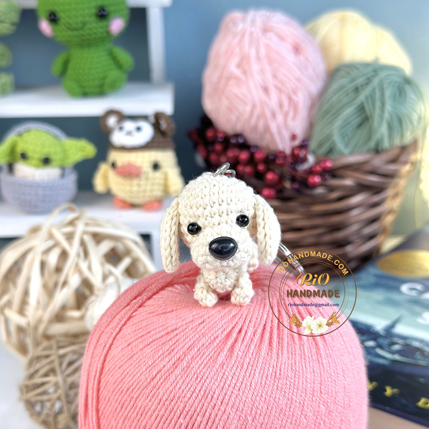 Rio Handmade yarn Dachshund crochet, amigurumi mini dachshund, cute dachshund, cute dog, home decor, crochet keychain, adult hobby