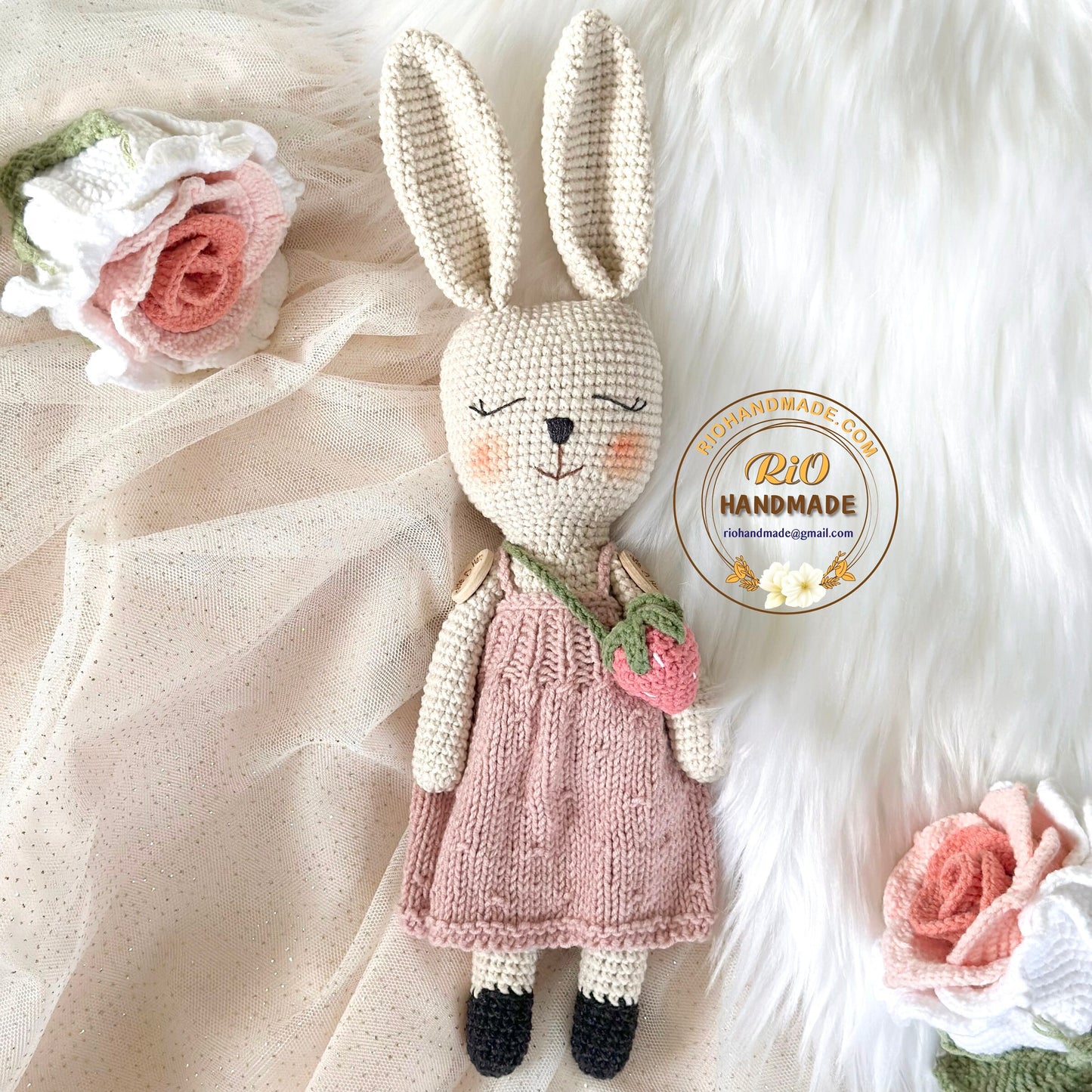 Ready To Ship, Handmade bunny crochet, amigurumi bunny plushie, cute stuffed, soft toy for baby, toddler, adult hobby, Baby shower gift