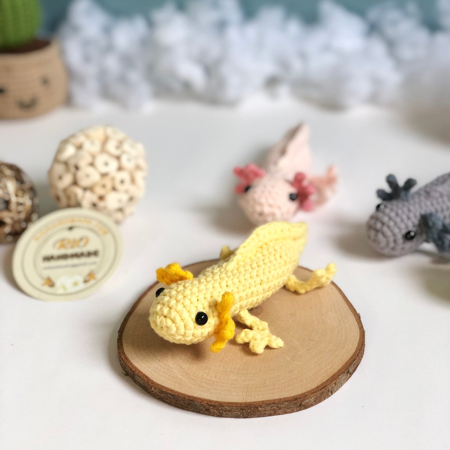 Handmade Axolotl, crochet Axolotl, amigurumi, plushie toy, gift, ornament