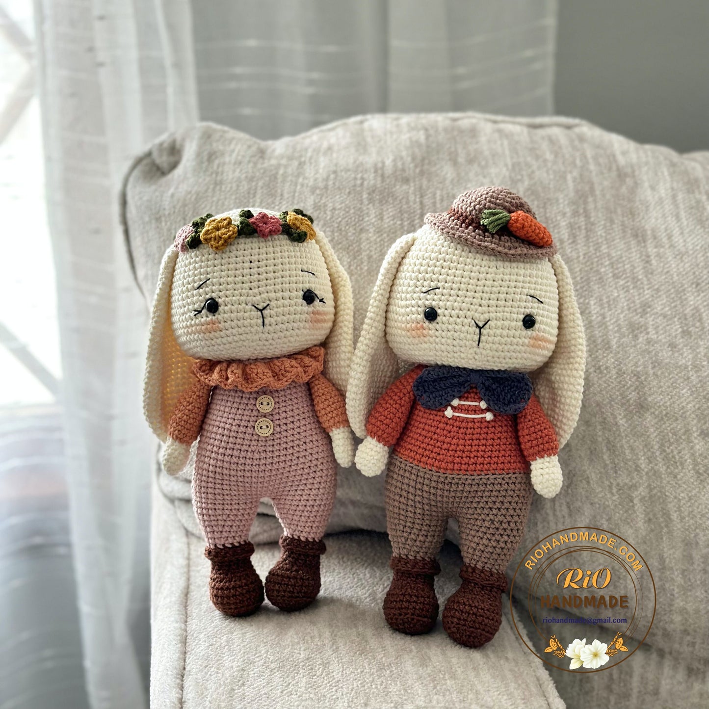 Ready To Ship, Handmade bunny crochet, amigurumi bunny plushie, cute stuffed, soft toy for baby, toddler, kid, adult hobby, high quality