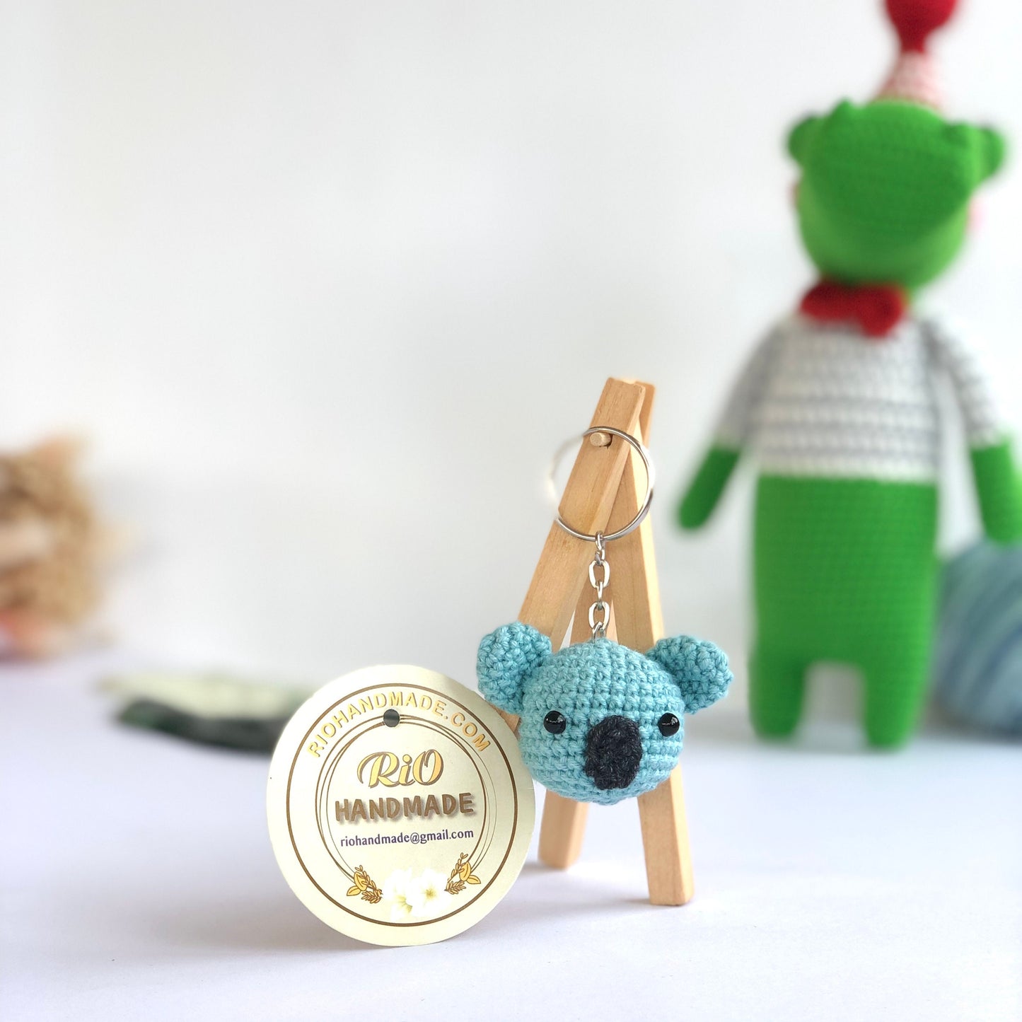 Handmade koala crochet keychain, Cute koala keychain, amigurumi, plushie toy, gift