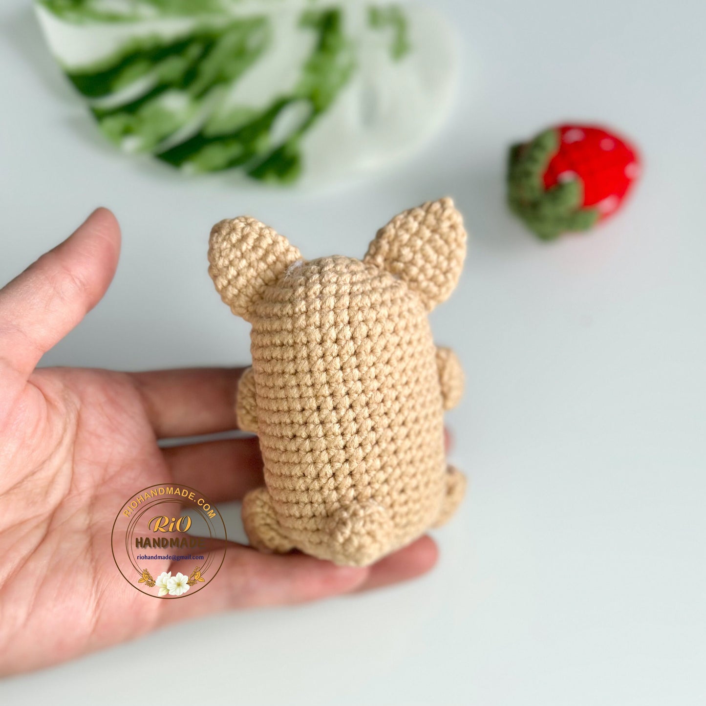 Rio Handmade yarn cotton corgi crochet, amigurumi corgi, cute dog, cute dog keychain, home decor, Cute car mirror hanging, adult hobby