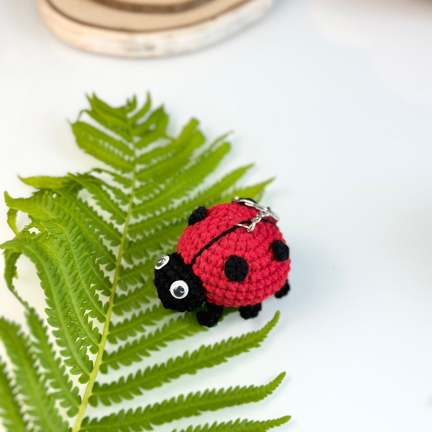 Rio Handmade Ladybug crochet keychain, mirror charm, crochet ladybug, amigurumi, cute toy, gift