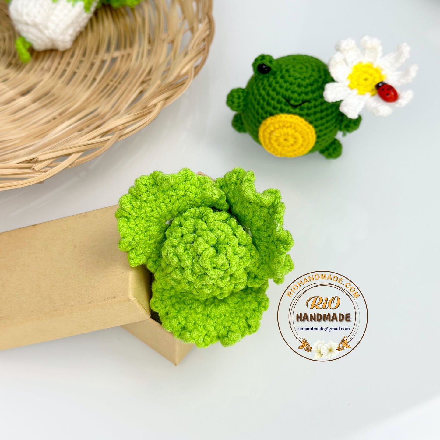 Handmade Napa Cabbage Crochet Keychain, Amigurumi Celery Cabbage, Car Charm, Car Rear View Hanging