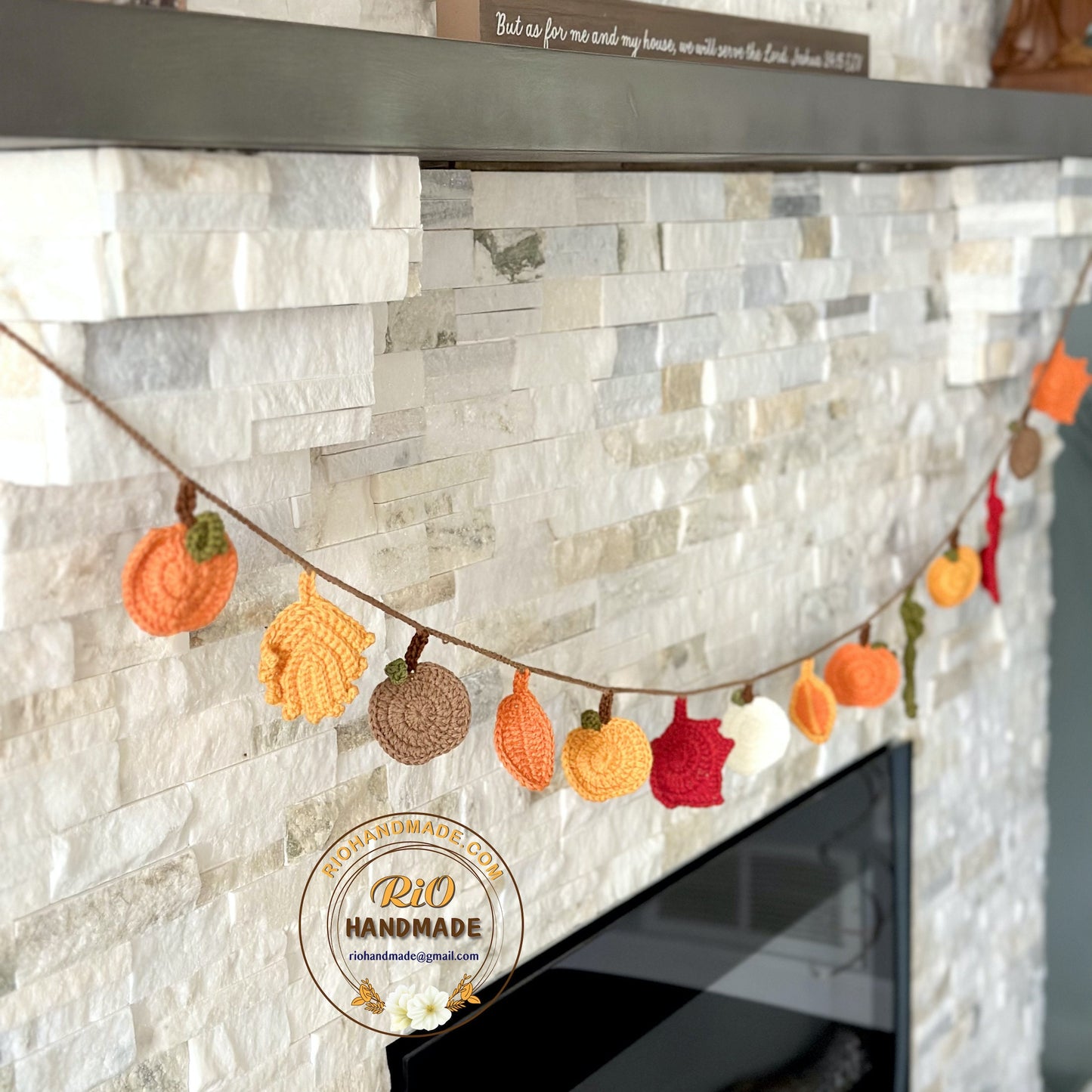 Rio Handmade Crochet Amigurumi Pumpkin Garland, Wall Hanging Pumpkin, Autumn Decor, Fall Garland, Fall Decoration
