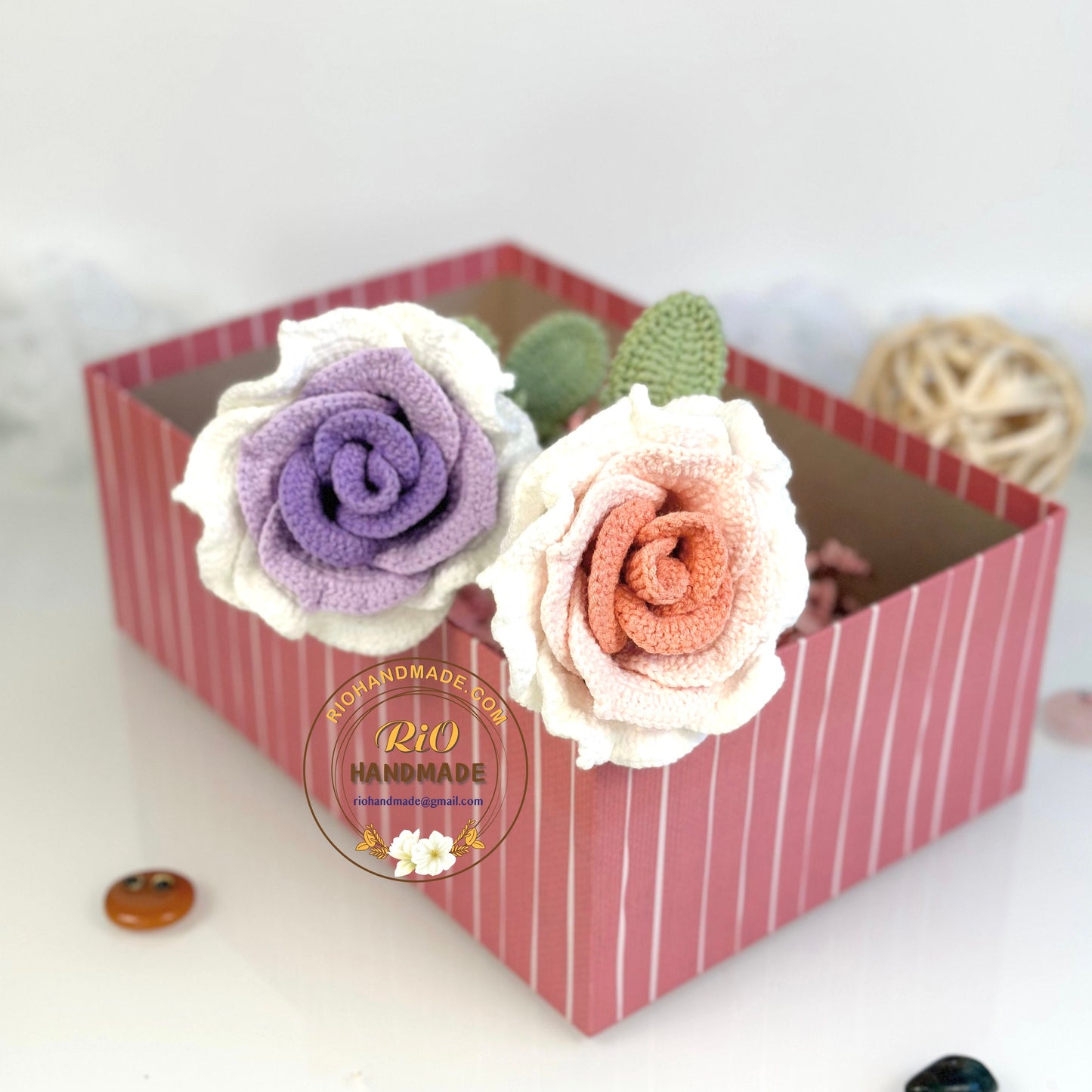 1pc Crochet Rose, Ready To Ship, Rio Handmade Crochet Rose Flower, Gift For Her, Gift For Mom, Valentine Gift