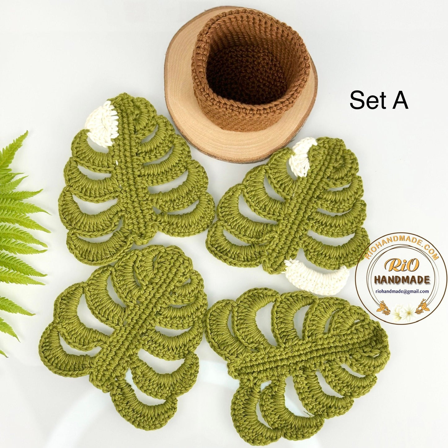 Crochet Monstera Leaf Coaster, Monstera Leaf Coaster Set, Housewarming Gift, Home Decor, Gift For Mom, Gift For Teacher,TikTok Viral