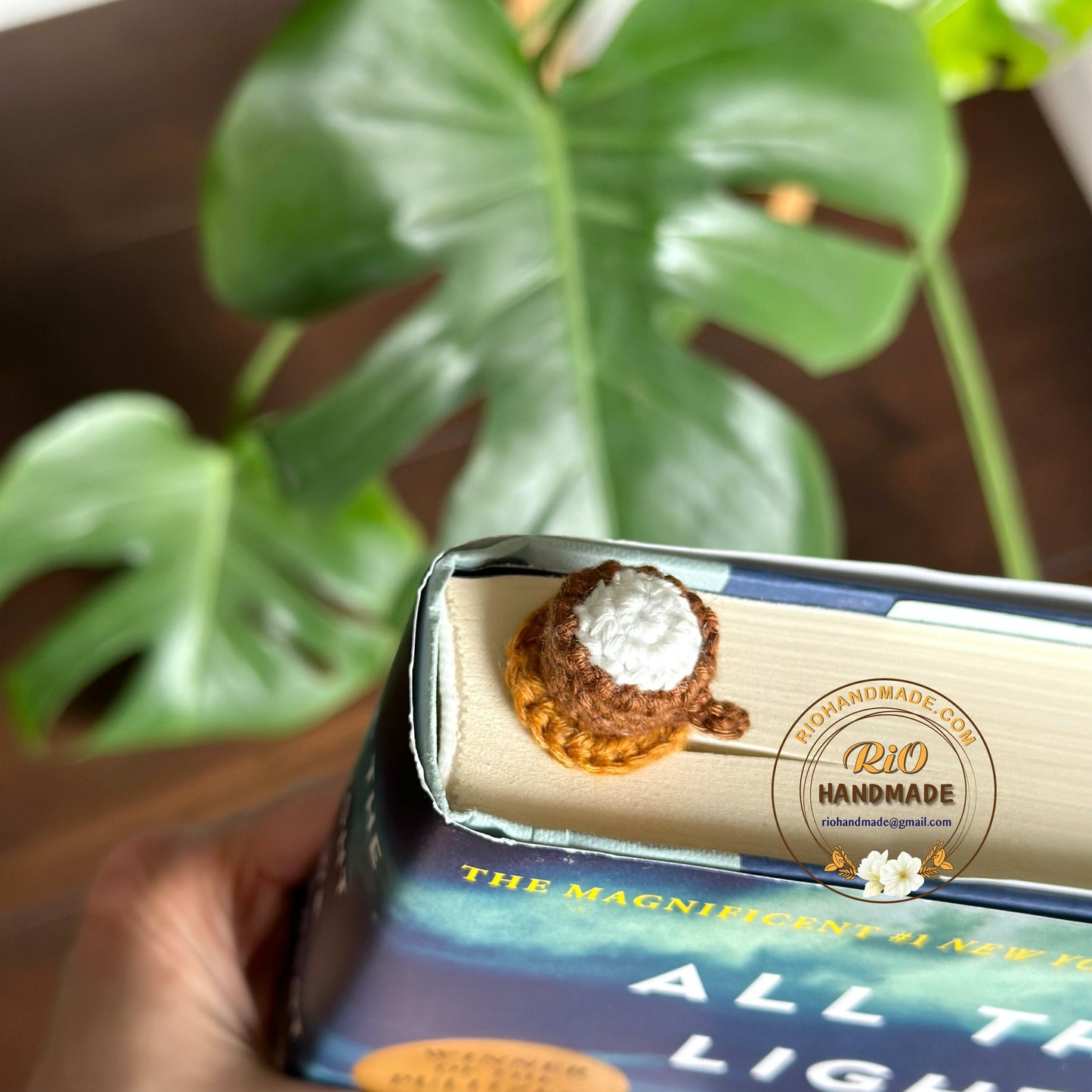 Ready To Ship, Rio Handmade Crochet Cup Of Coffe and Donut Bookmark, Gift For Teacher, Gift For Reading Lovers, Gift For Mom