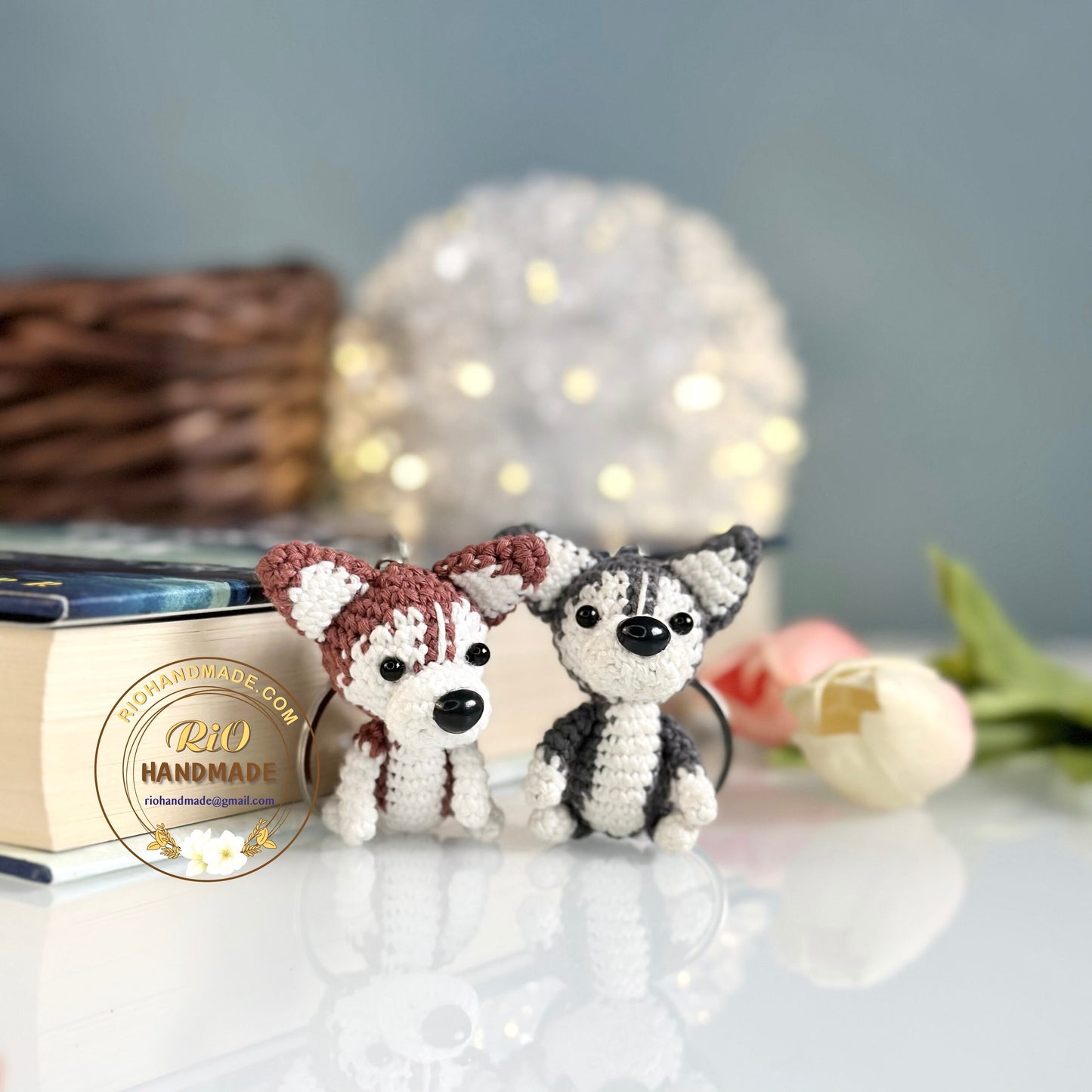 Rio Handmade yarn Husky crochet, Amigurumi mini Husky, Cute Husky, Cute Dog, Home Decor, Crochet Keychain, Adult Hobby