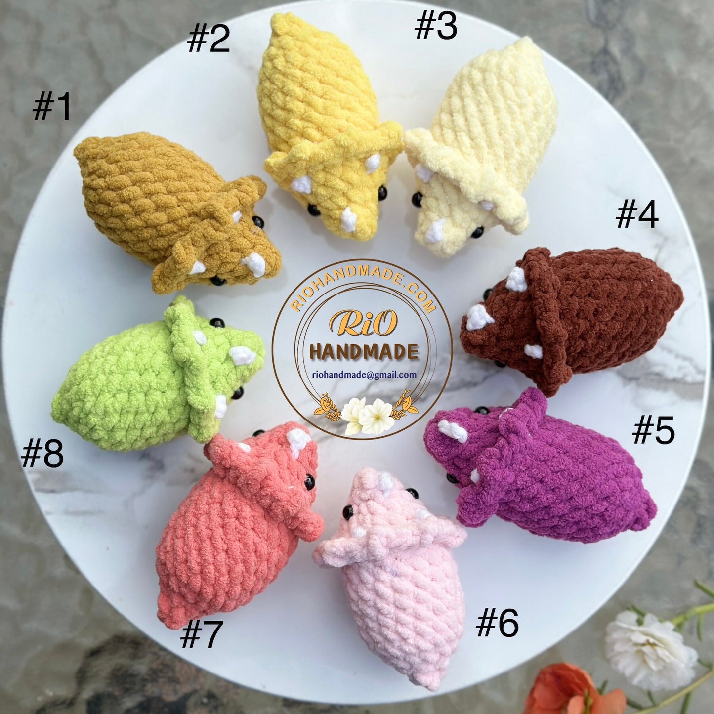 Handmade triceratops, crochet Dinosaur, amigurumi triceratops, plushie toy, gift, ornament, keychain, home decor