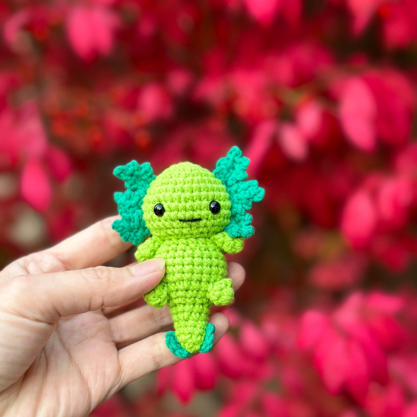 Handmade Axolotl, crochet Axolotl, amigurumi Axolotl keychain, plushie toy, cute gift, ornament, car rear view hanging