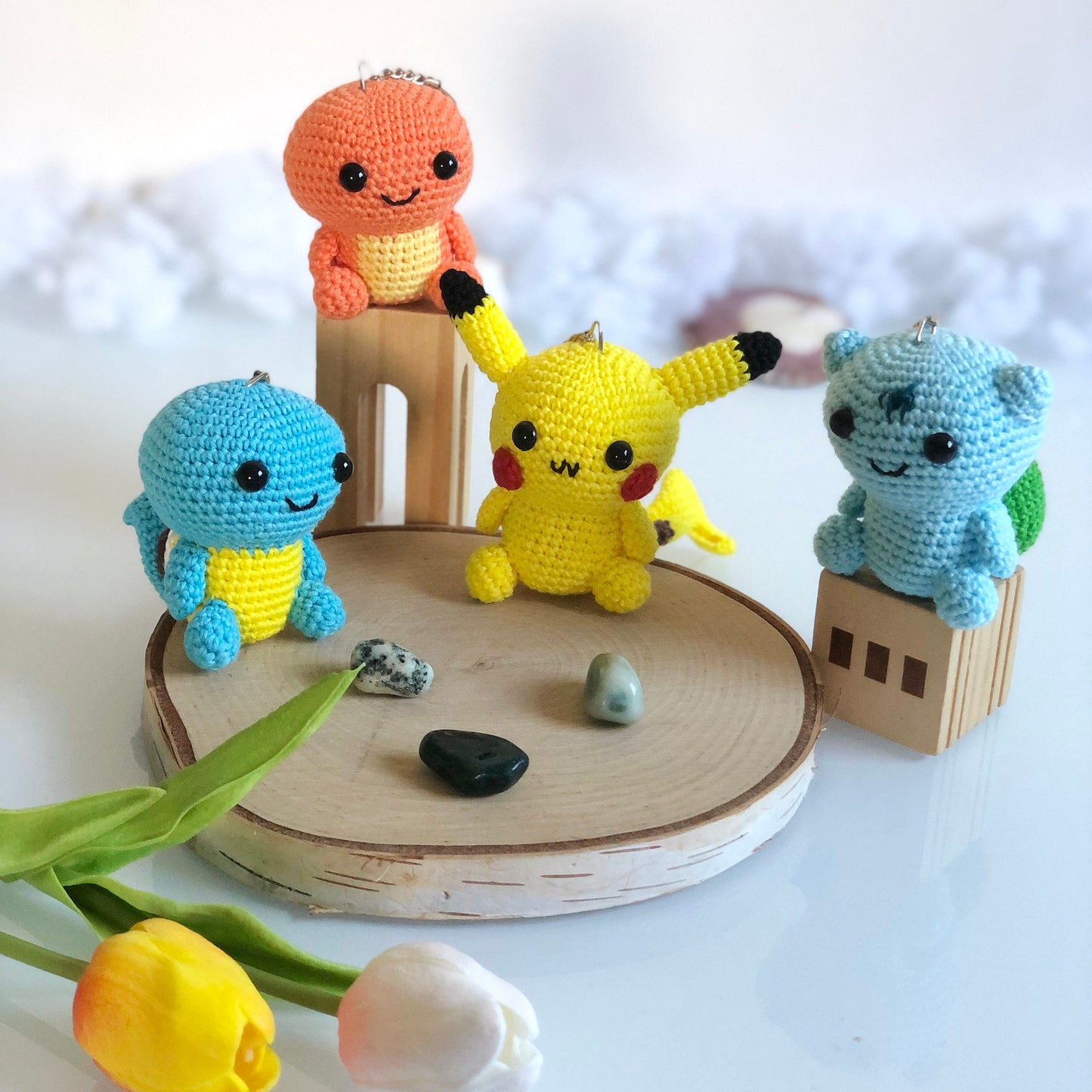Handmade Crochet Keychain, Amigurumi Animal, Gift for Kids, Car Charm, Gift for Adults