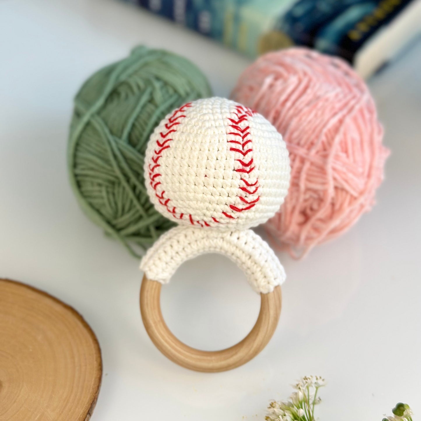 Baby Gift, Baby Rattle Baseball, Gift For Baby, Crochet Baseball, Sport Toy, Sport Baby Shower