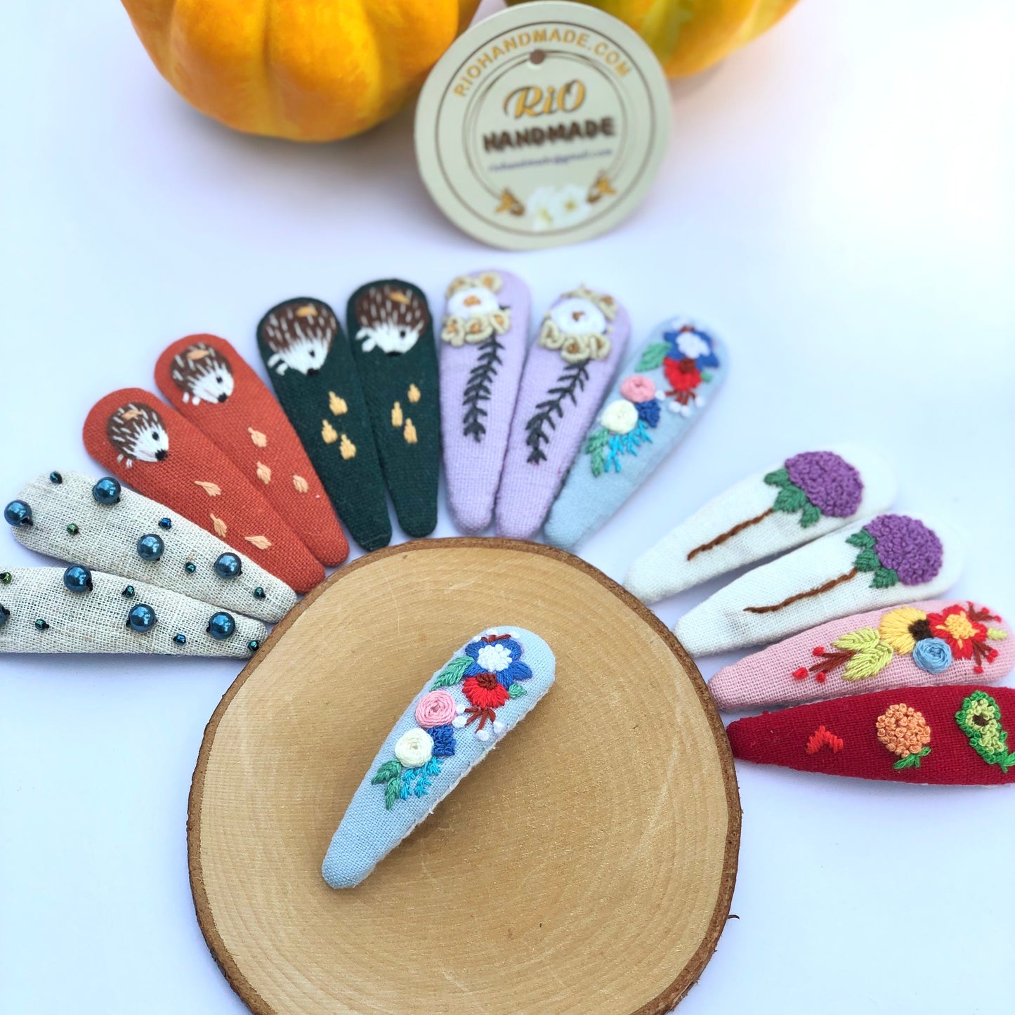 1 Pack Handmade Linen Embroidery Hair Clip, Christmas Collection