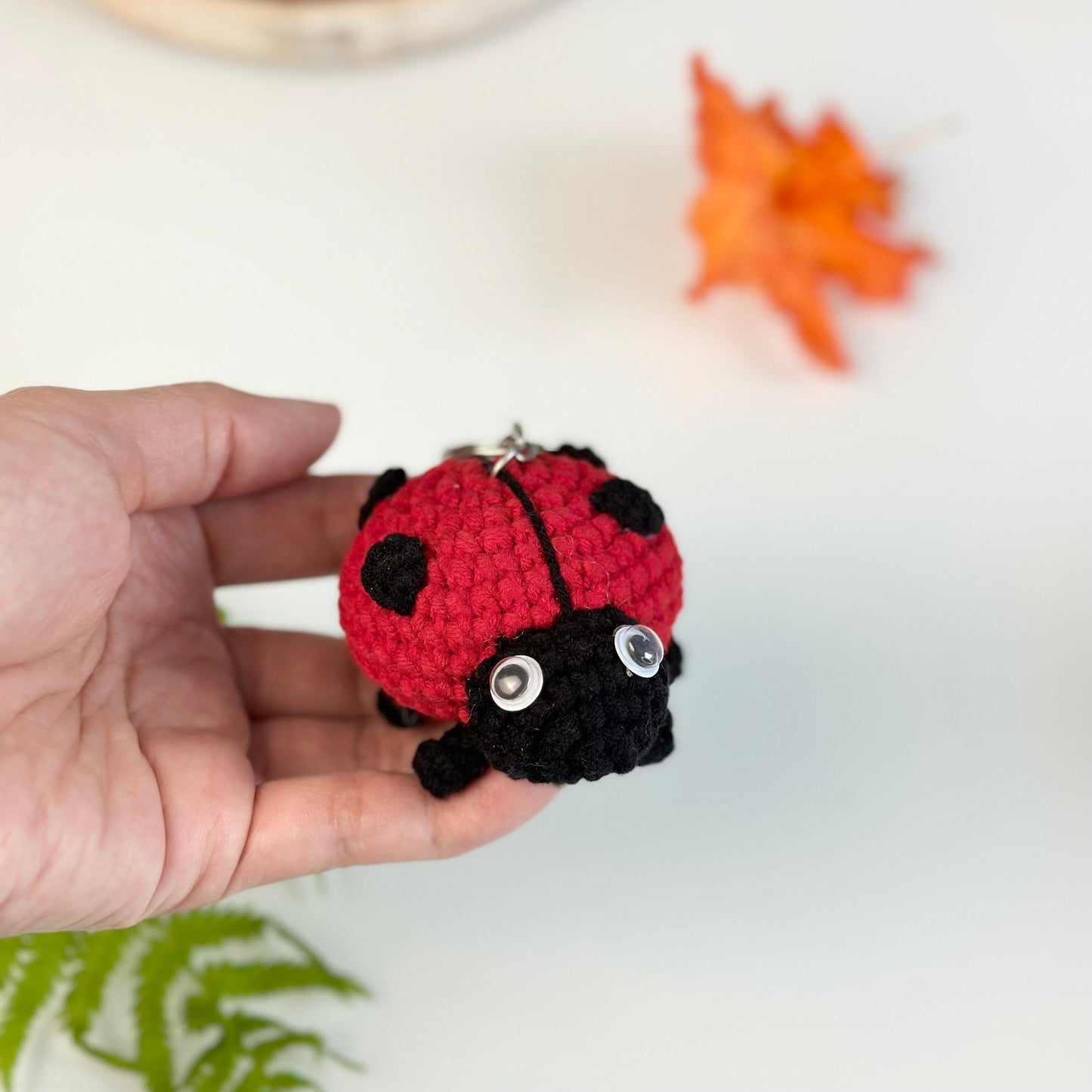 Rio Handmade Ladybug crochet keychain, mirror charm, crochet ladybug, amigurumi, cute toy, gift