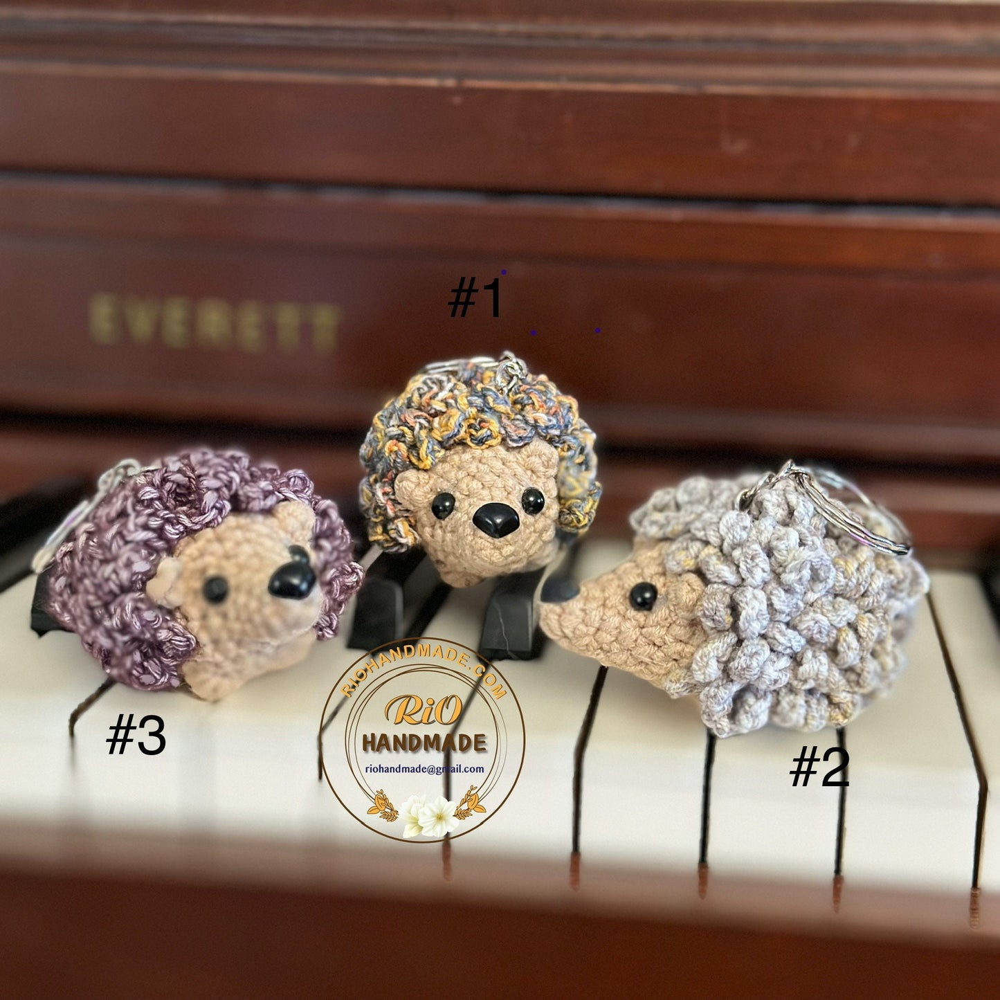 Ready To Ship, Rio Handmade Hedgehog Crochet Keychain, Amigurumi Hedgehog, Cute Gift, Crochet Car Hanging, Crochet Car Accessories