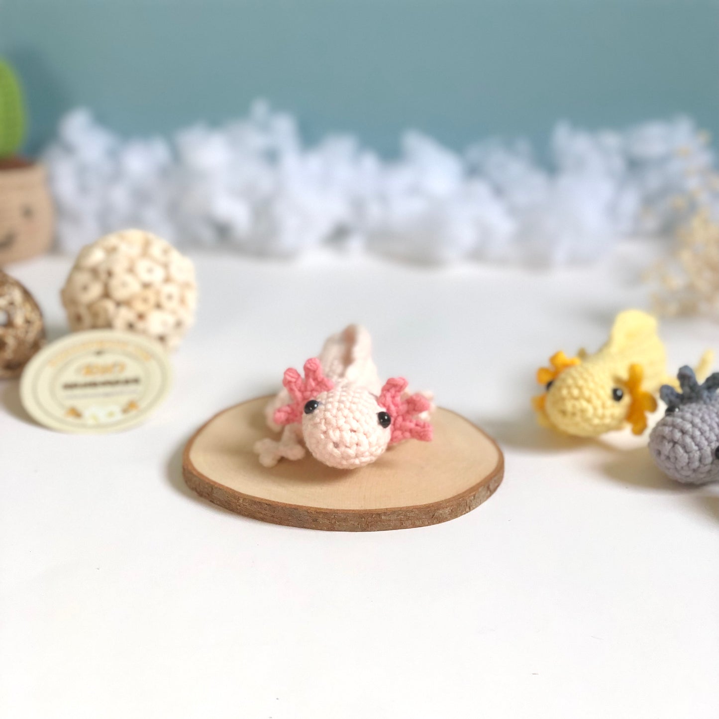 Handmade Axolotl, crochet Axolotl, amigurumi, plushie toy, gift, ornament