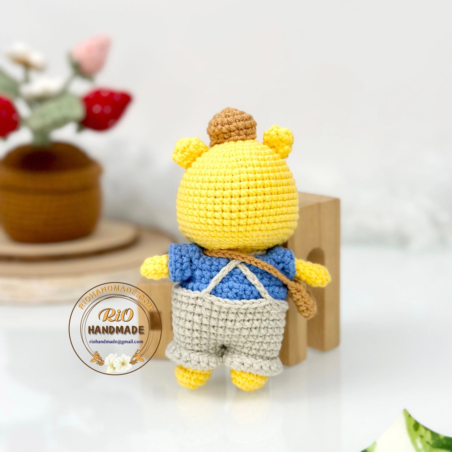 Handmade Yarn Cotton Bear Inspired Crochet, Amigurumi stuffed, Cute Toy For Kid, Adult Hobby,