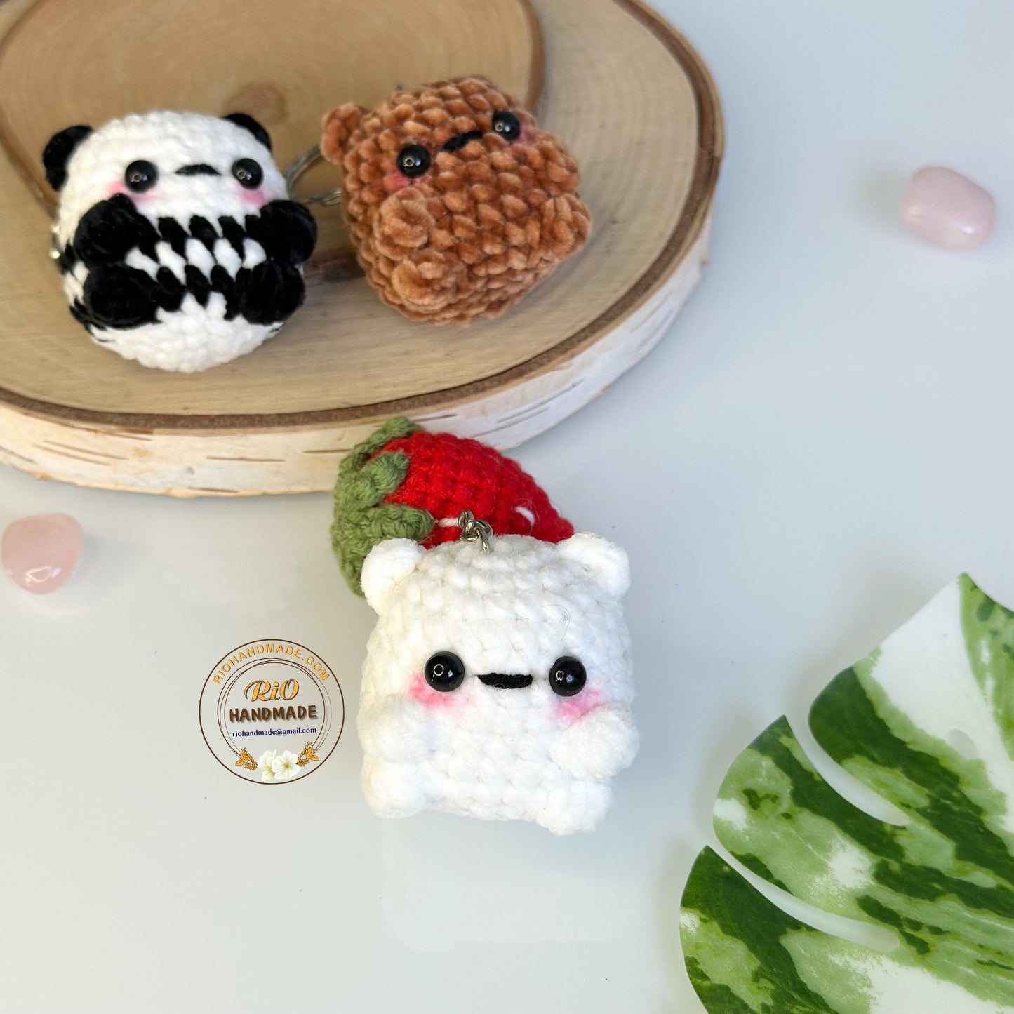 Handmade Chunky Bear Crochet Keychain, Cute Bear Keychain, Tiny Crochet Decoration, Lovely Crochet Bear Decor, Crochet Accessory