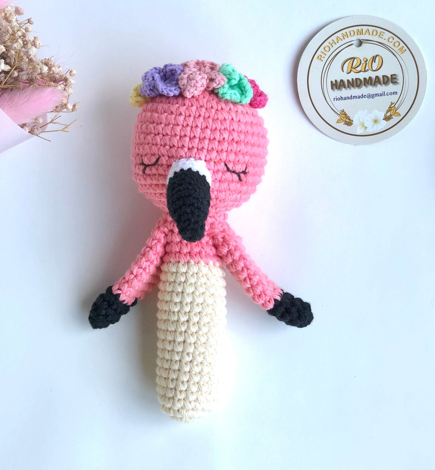 Animal newborn baby rattle, Baby crochet rattle gift, teething ring for baby