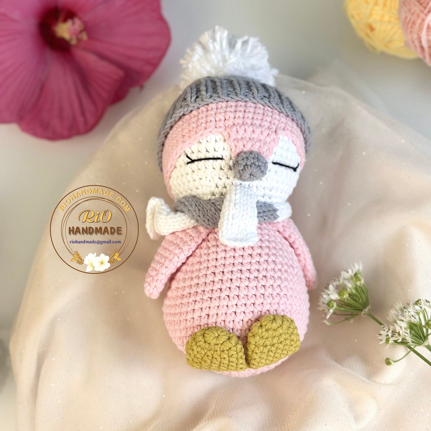 Baby Rattle, Crochet Penguin Rattle and Matching Toy, Animal Newborn Baby Rattle, Baby Crochet Rattle Gift, Baby Shower Gift