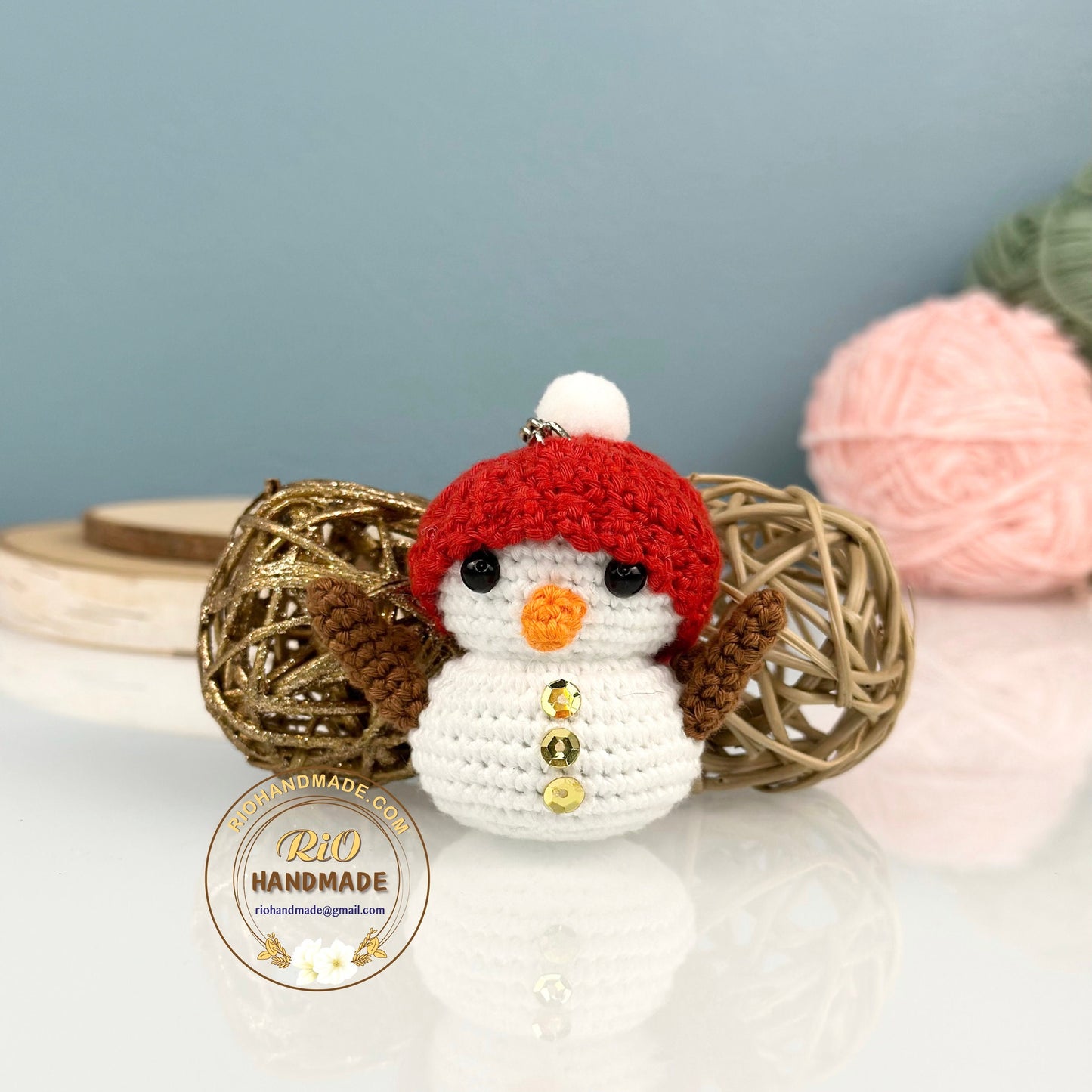 Crochet Snowman, Amigurumi Snowman, Christmas Decore , Christmas Gift, Snowman With Hat, Snowman Keychain