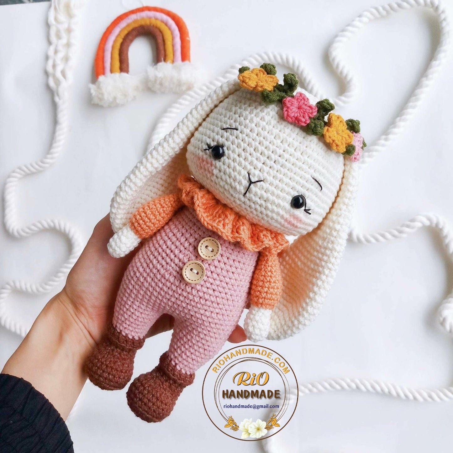 Ready To Ship, Handmade bunny crochet, amigurumi bunny plushie, cute stuffed, soft toy for baby, toddler, kid, adult hobby, high quality