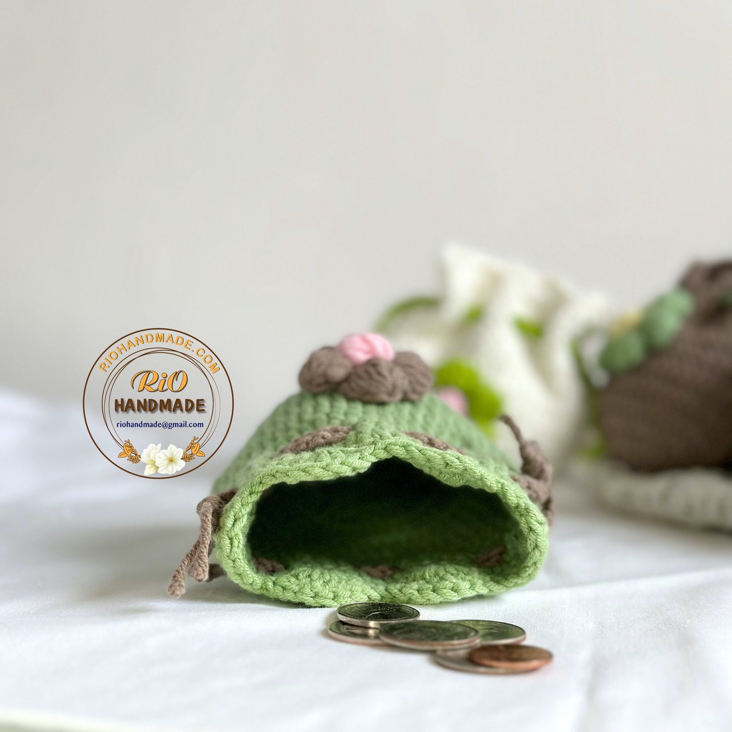 Rio Handmade Flower Pouch, Crochet Flower Pouch, Flower Purse, Cute Mini Coin Bag, Daily Pouch