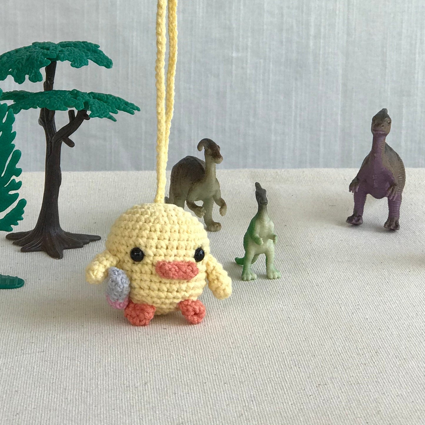 Rio Handmade duck in frog hat crochet keychain, duck with knife meme amigurumi, plushie toy, ducky meme gift, duck with frog hat, cute gift