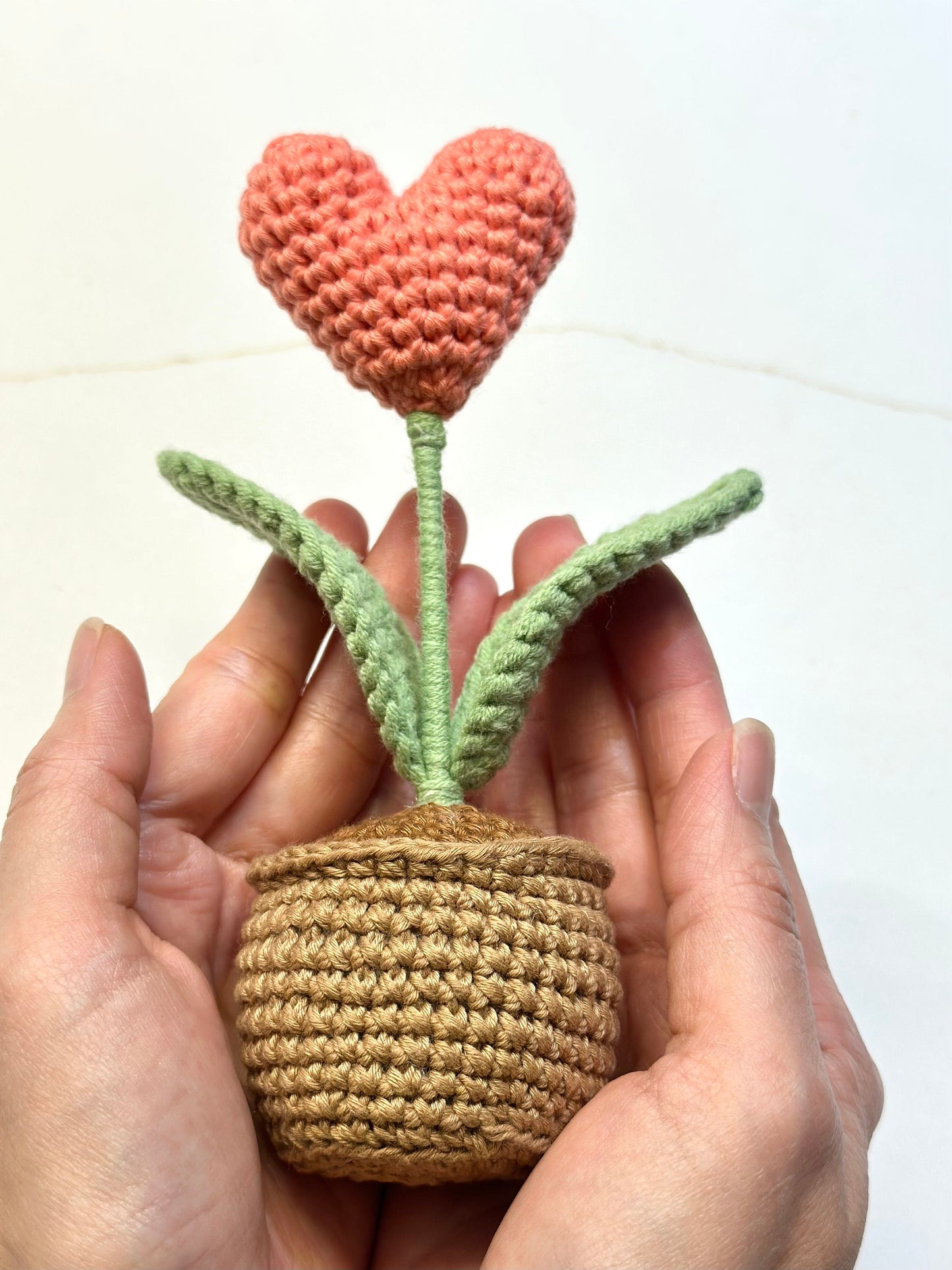 Ready To Ship, Handmade Heart In The Pot Crochet, Crochet Heart , Amigurumi Heart, Heart Decor, Potted Heart