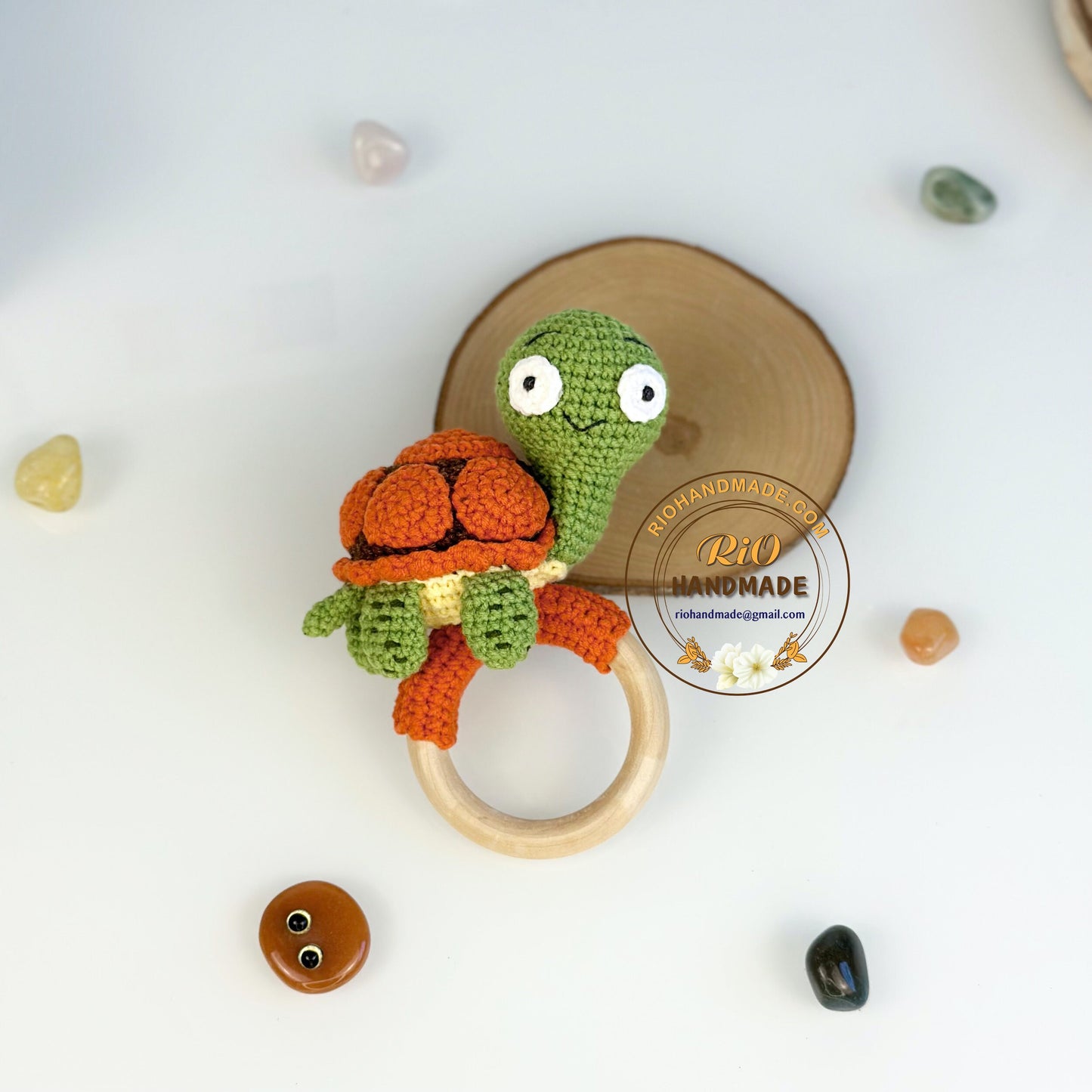 Personalized Baby Gift, Crochet Turtle Rattle, Baby Crochet Rattle Gift, Baby Shower Gift, Toy Rattle With Name