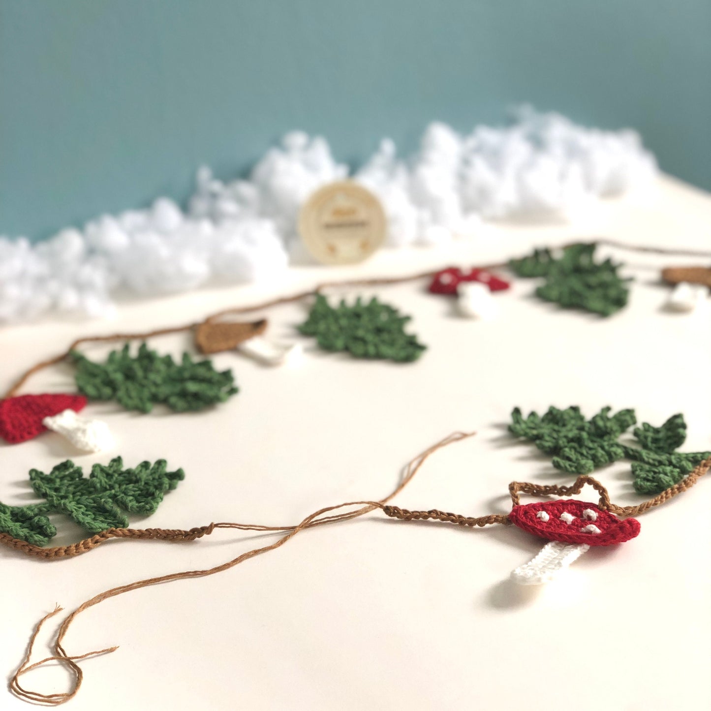 Rio Handmade Crochet Amigurumi Mushroom Garland, Wall Hanging Mushroom, Toadstool Decor,