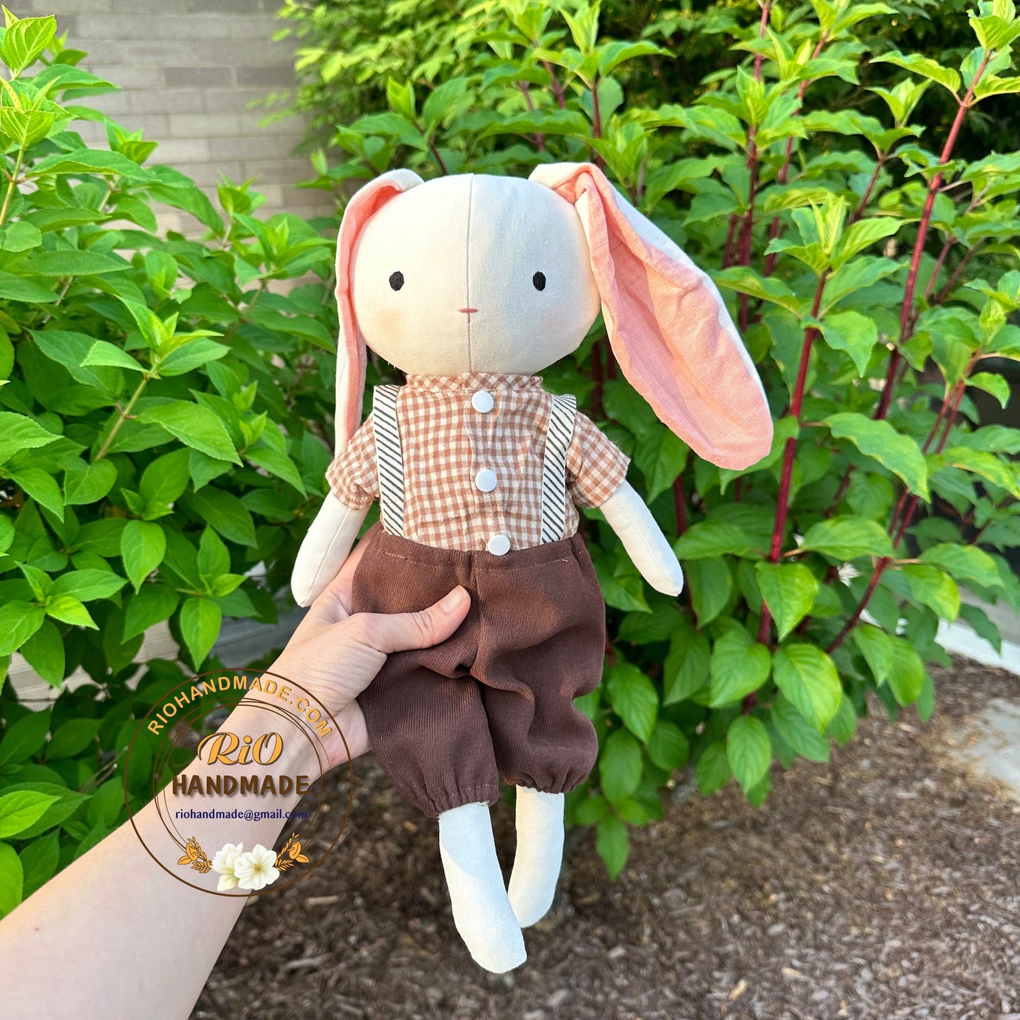 Ready To Ship, Rio Handmade Linen Bunny, Cute Present, Nursery Decor Stuffed, Linen Toy, Soft Toy For Baby, Toddler, Kid, Adult Hobby