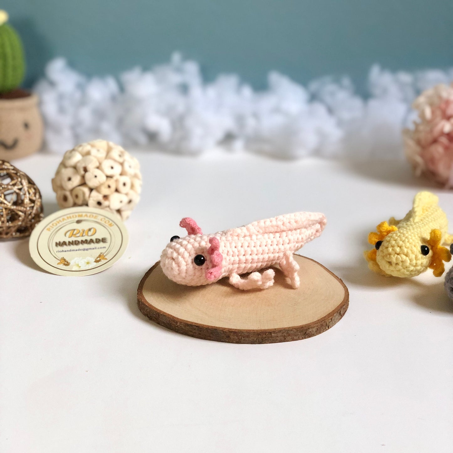 Handmade Axolotl, crochet Axolotl, amigurumi, plushie toy, gift, ornament